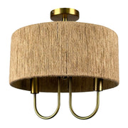 2-flammige Deckenlampe Gold-Hellbraun von Relaxdays