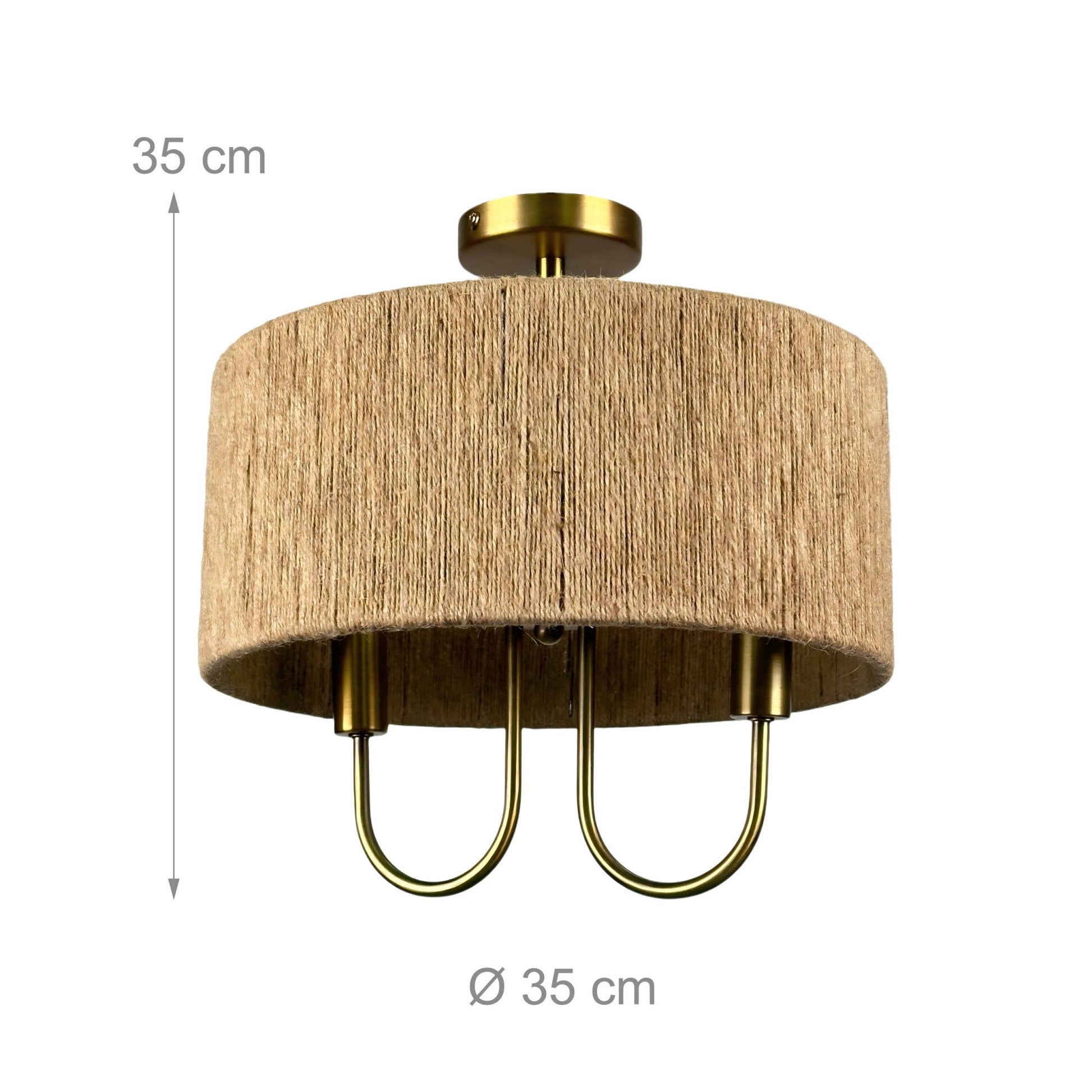 2-flammige Deckenlampe Gold-Hellbraun von Relaxdays