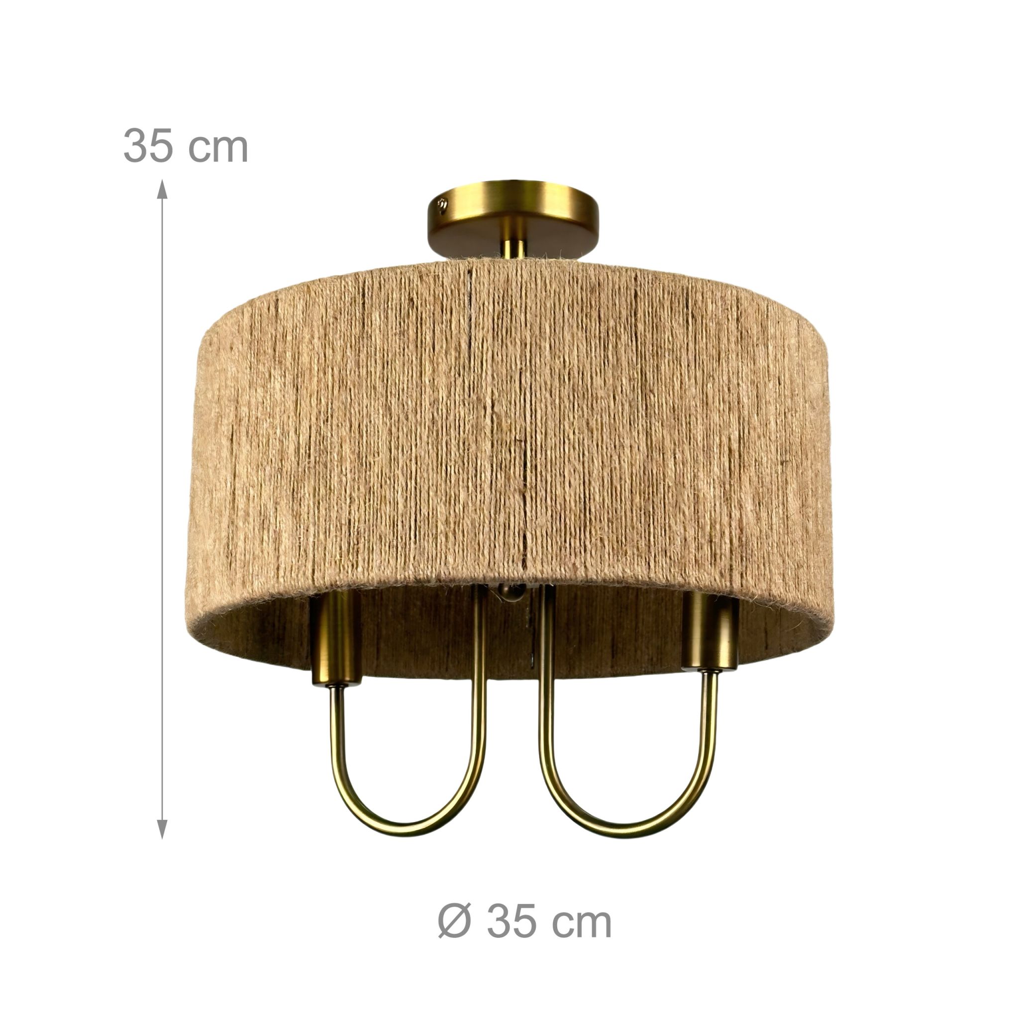 2-flammige Deckenlampe Gold-Hellbraun von Relaxdays