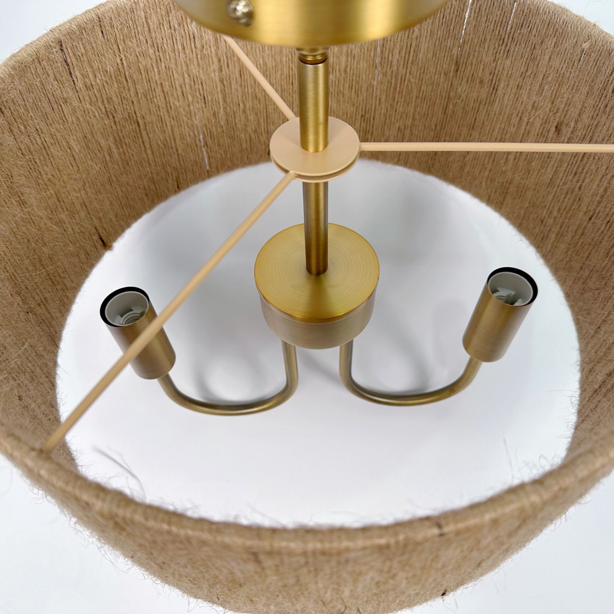 2-flammige Deckenlampe Gold-Hellbraun von Relaxdays