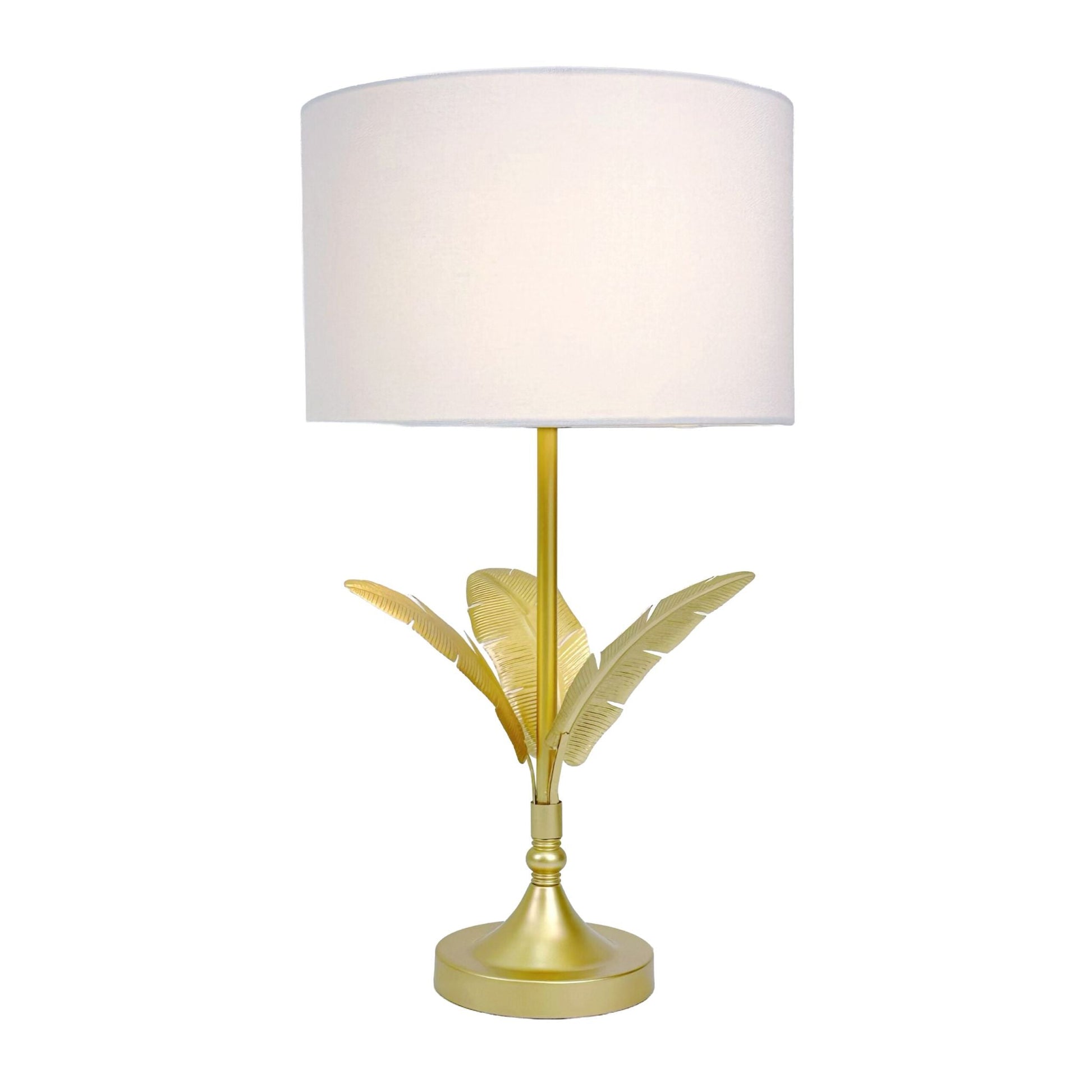 Lampe Palmenblatt Weiss-Gold von Relaxdays