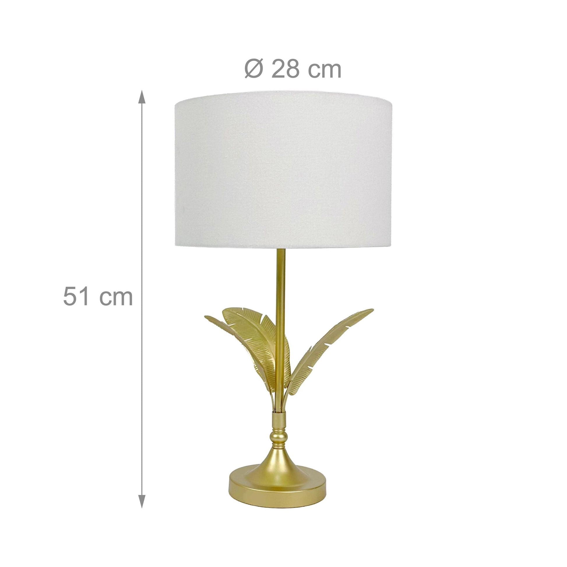 Lampe Palmenblatt Weiss-Gold von Relaxdays