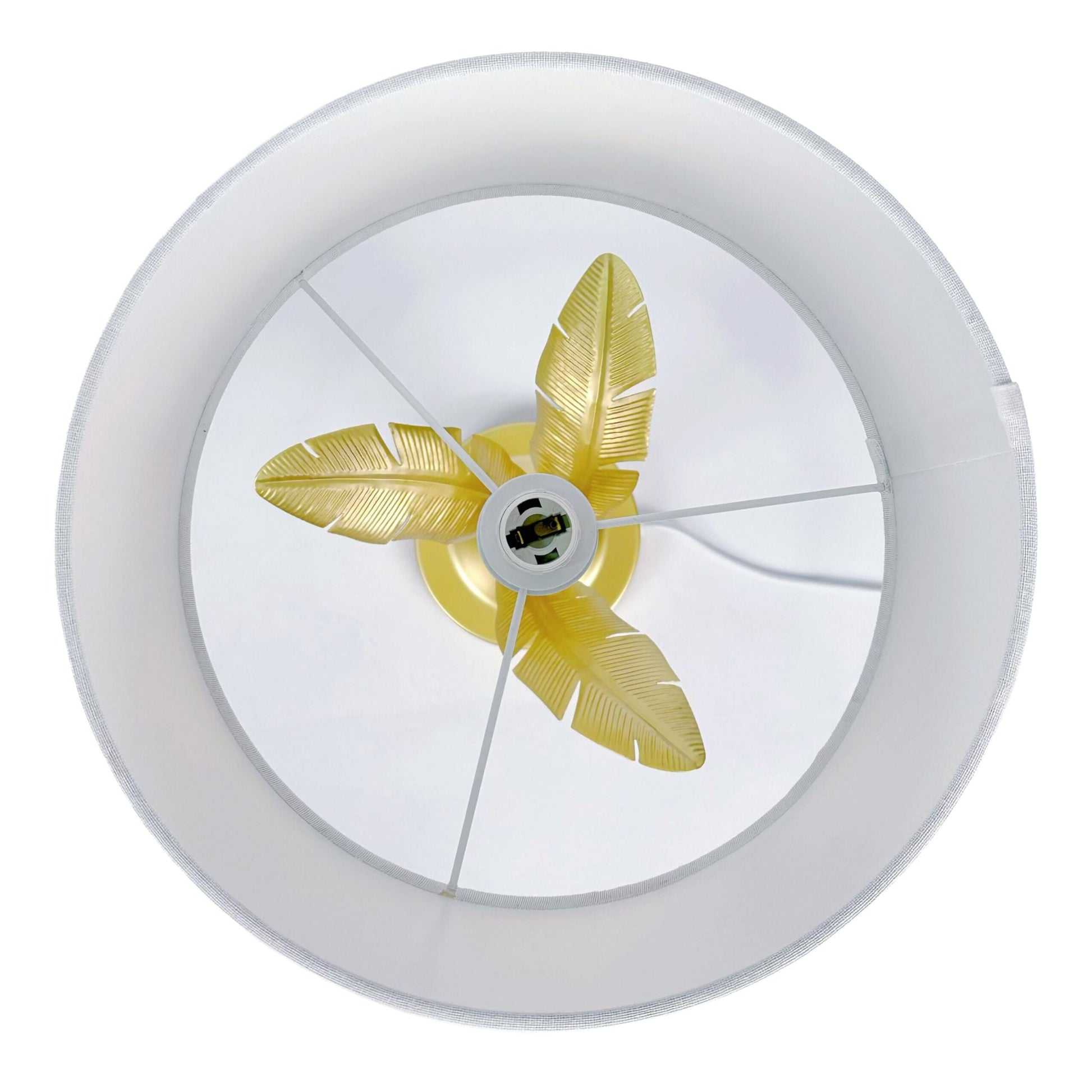 Lampe Palmenblatt Weiss-Gold von Relaxdays