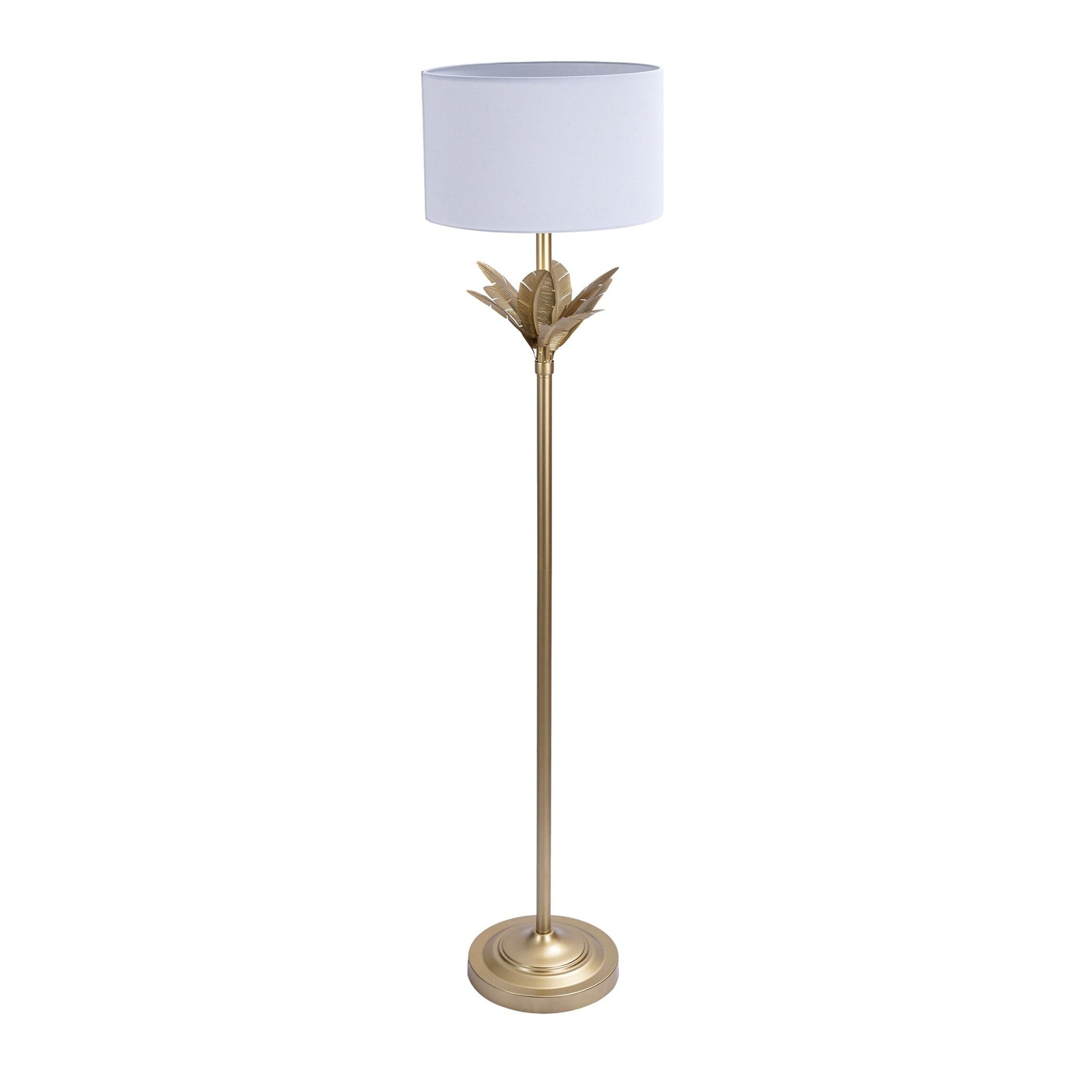 Lampe Palmenblatt Weiss-Gold von Relaxdays
