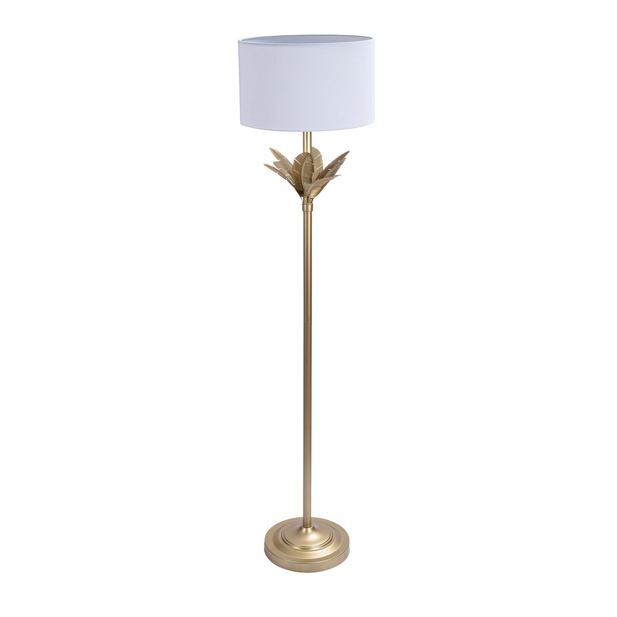 Lampe Palmenblatt Weiss-Gold von Relaxdays