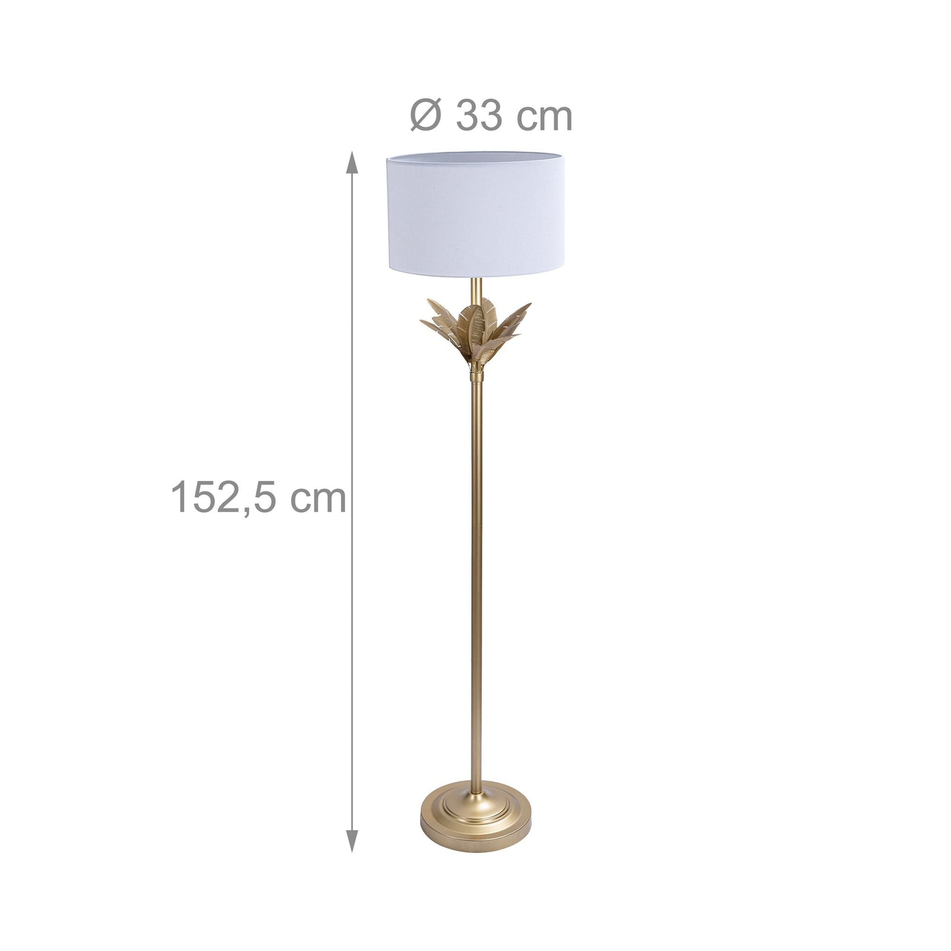 Lampe Palmenblatt Weiss-Gold von Relaxdays