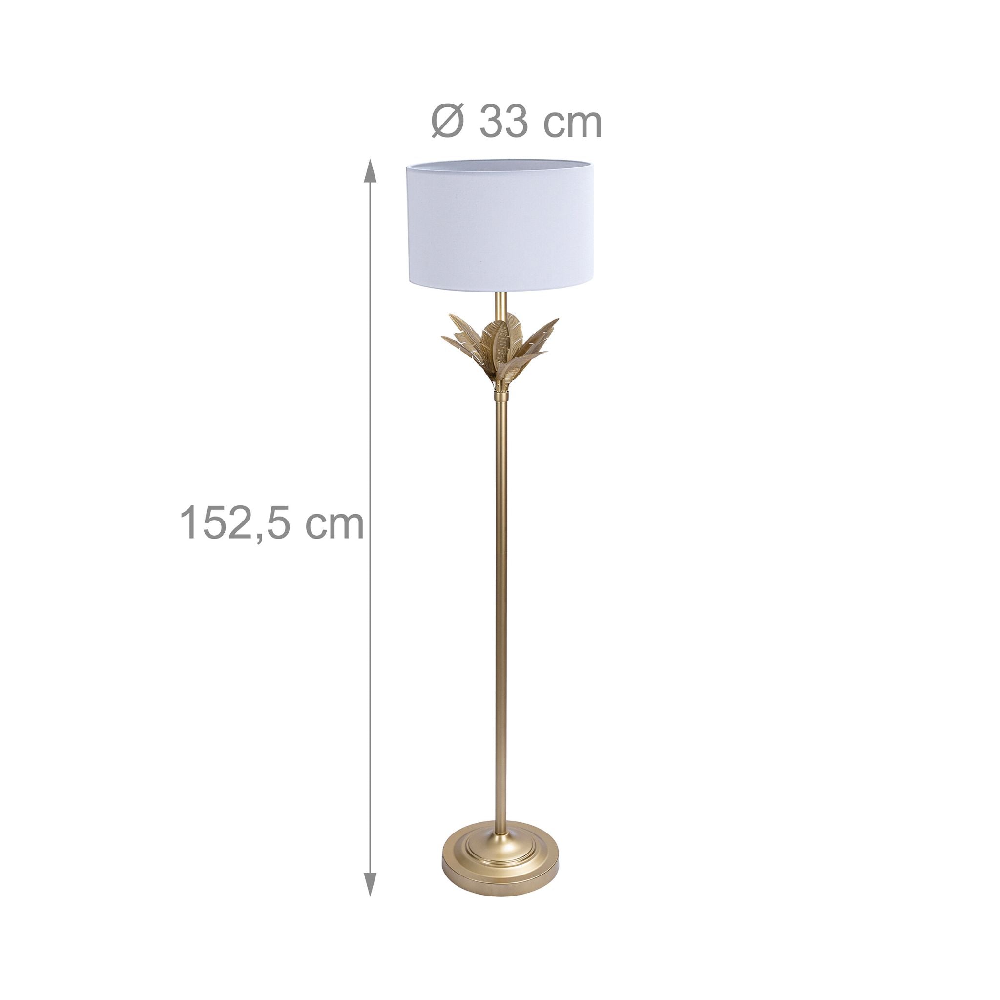 Lampe Palmenblatt Weiss-Gold von Relaxdays