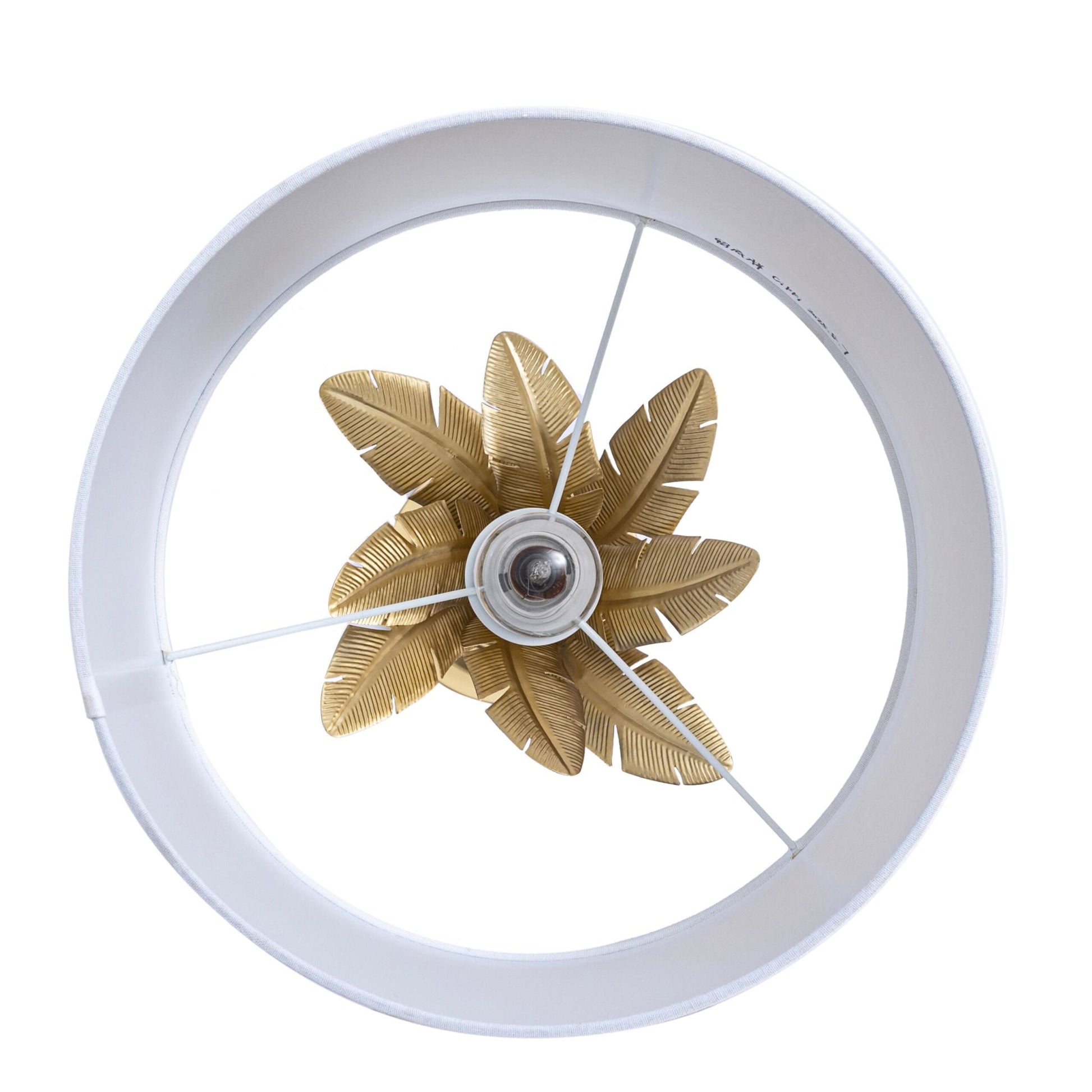 Lampe Palmenblatt Weiss-Gold von Relaxdays