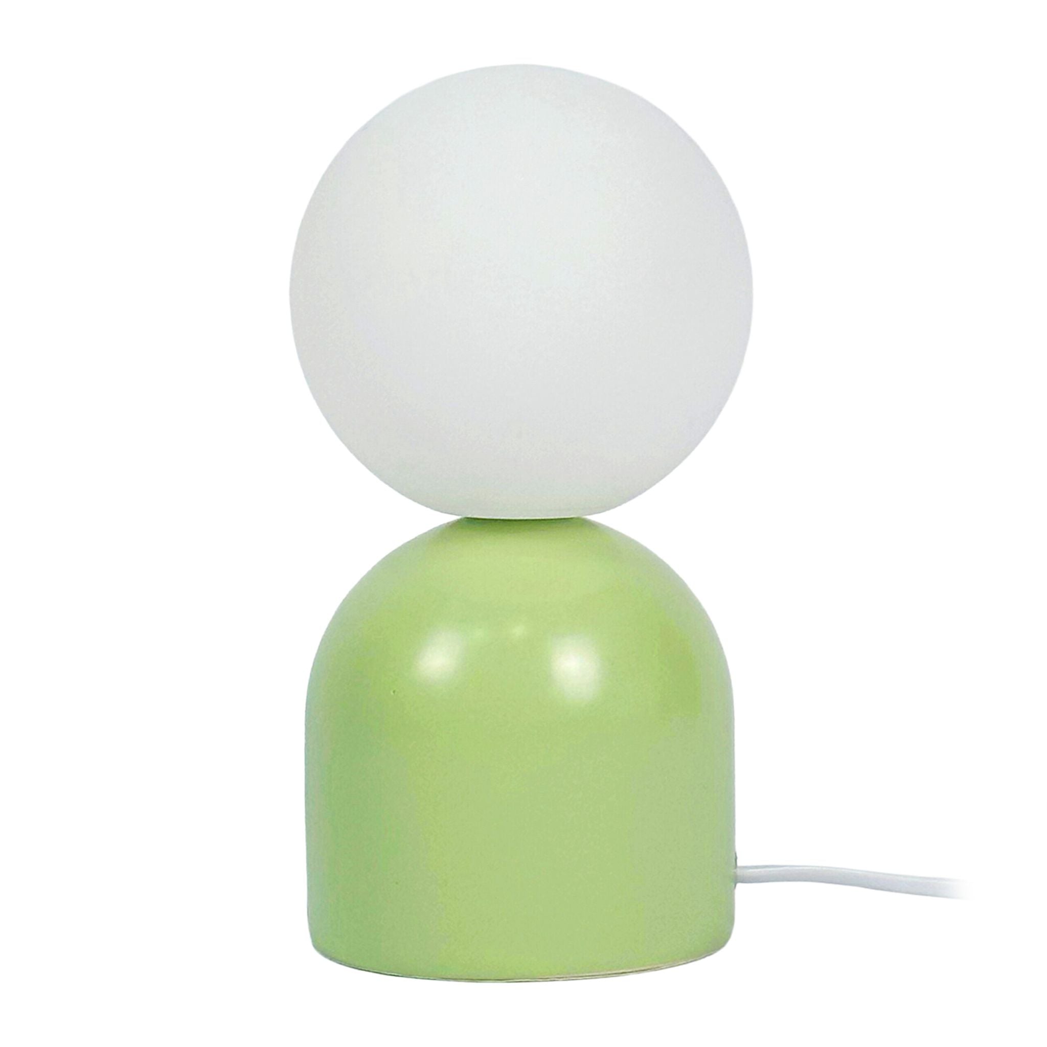 Tischlampe Glasschirm & Keramikfuss Weiss-Grün von Relaxdays