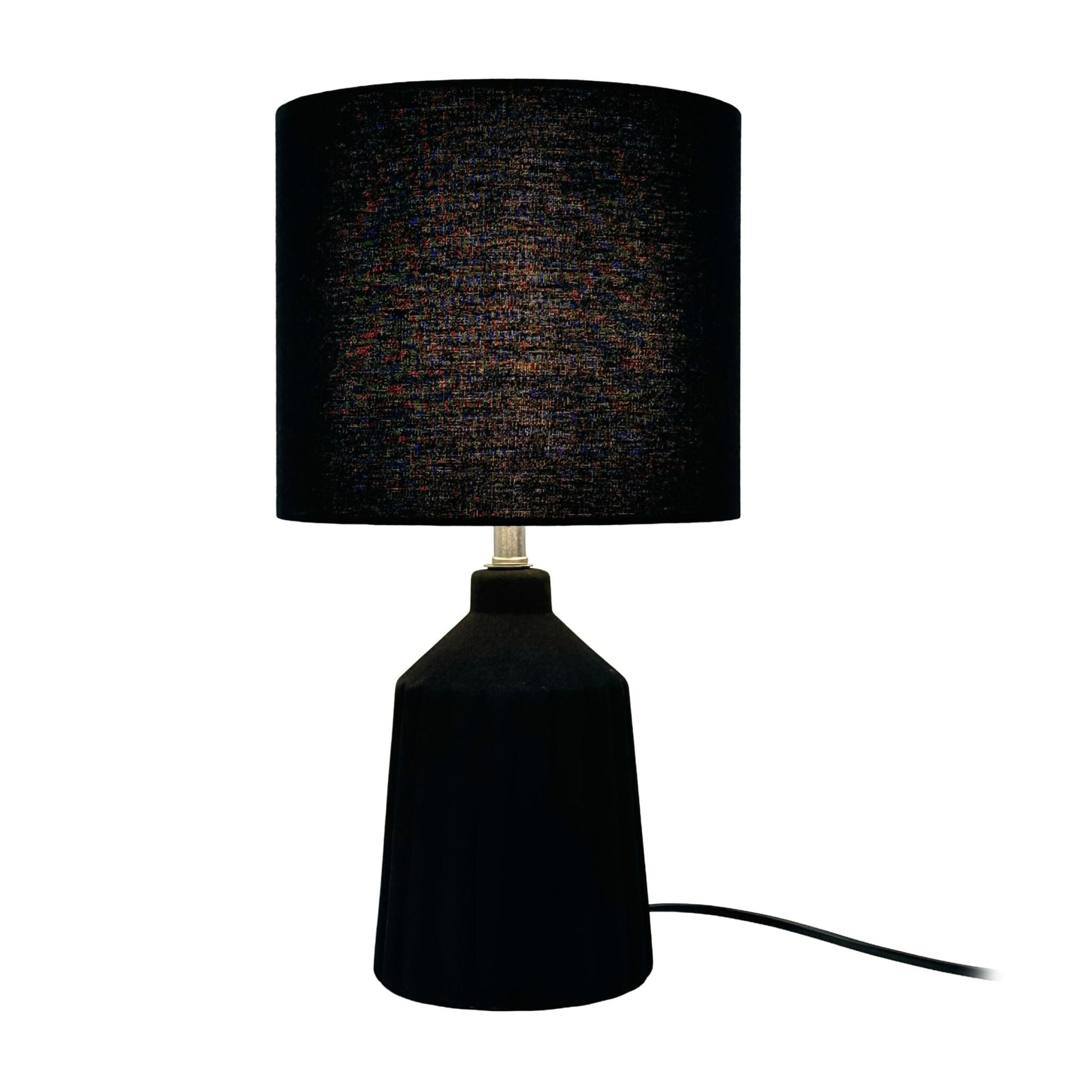 Tischlampe mit Keramiksockel Schwarz von Relaxdays