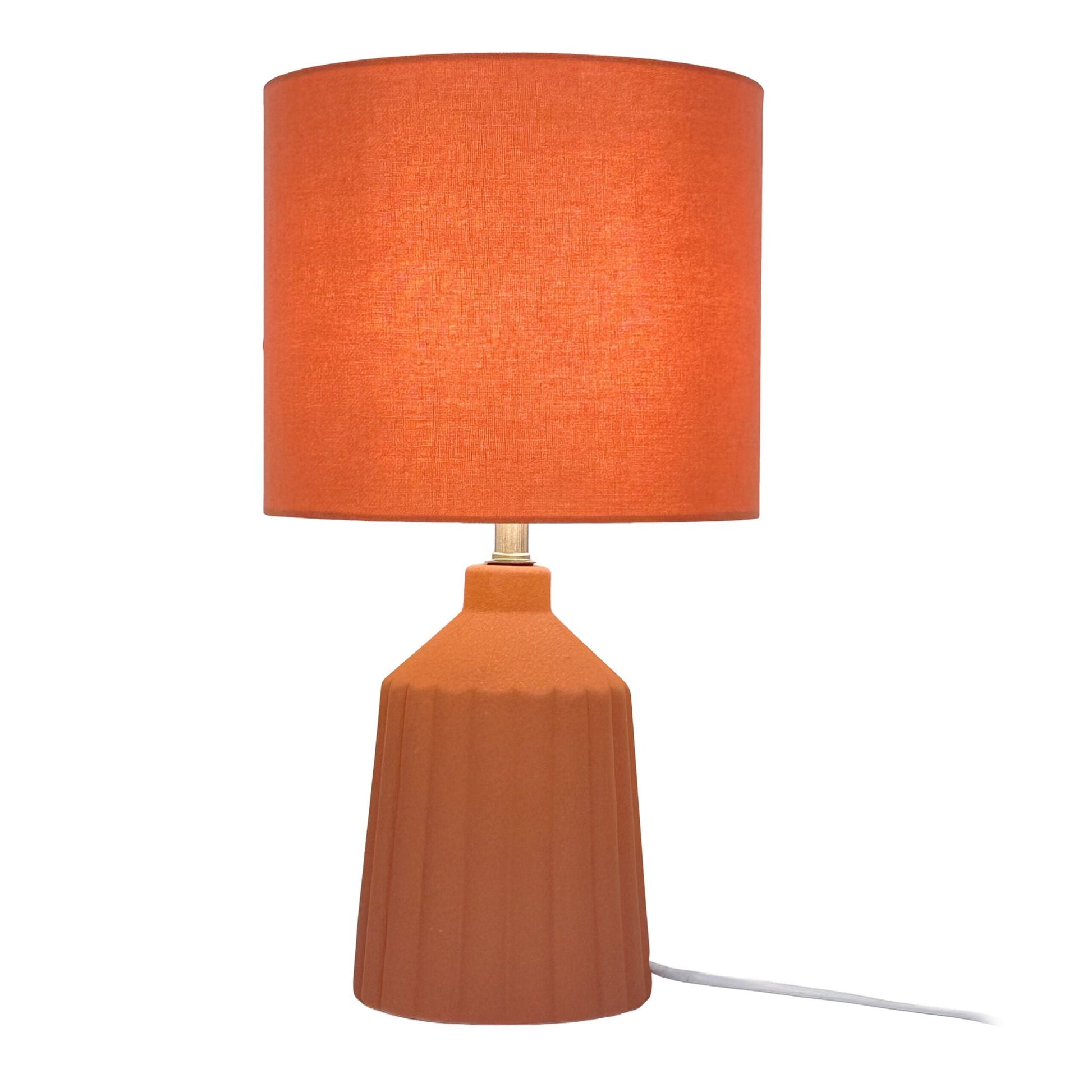 Tischlampe mit Keramiksockel Orange von Relaxdays