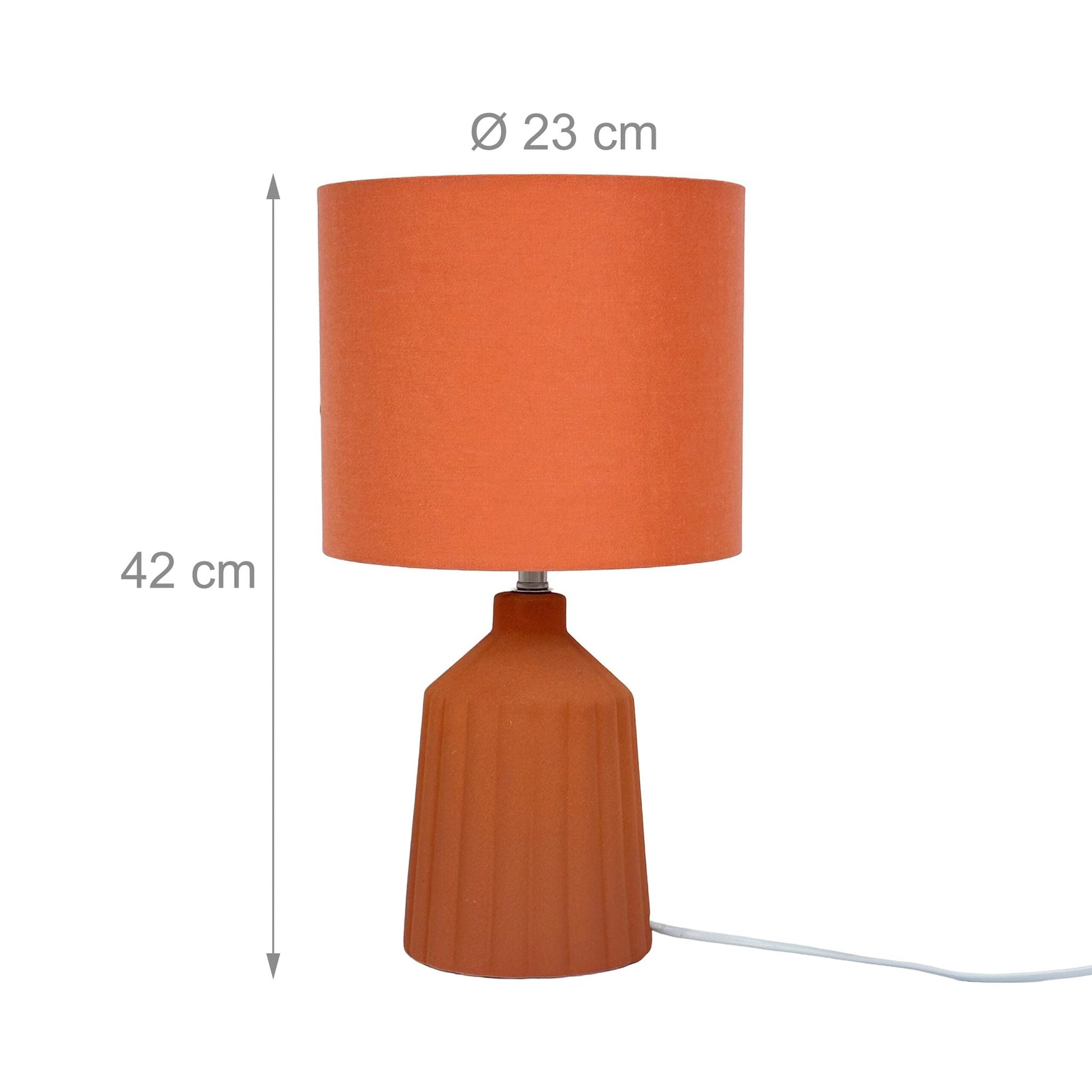 Tischlampe mit Keramiksockel Orange von Relaxdays