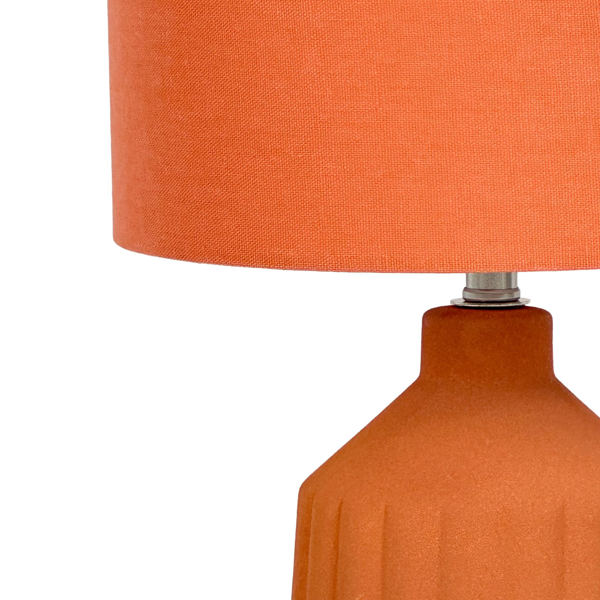 Tischlampe mit Keramiksockel Orange von Relaxdays