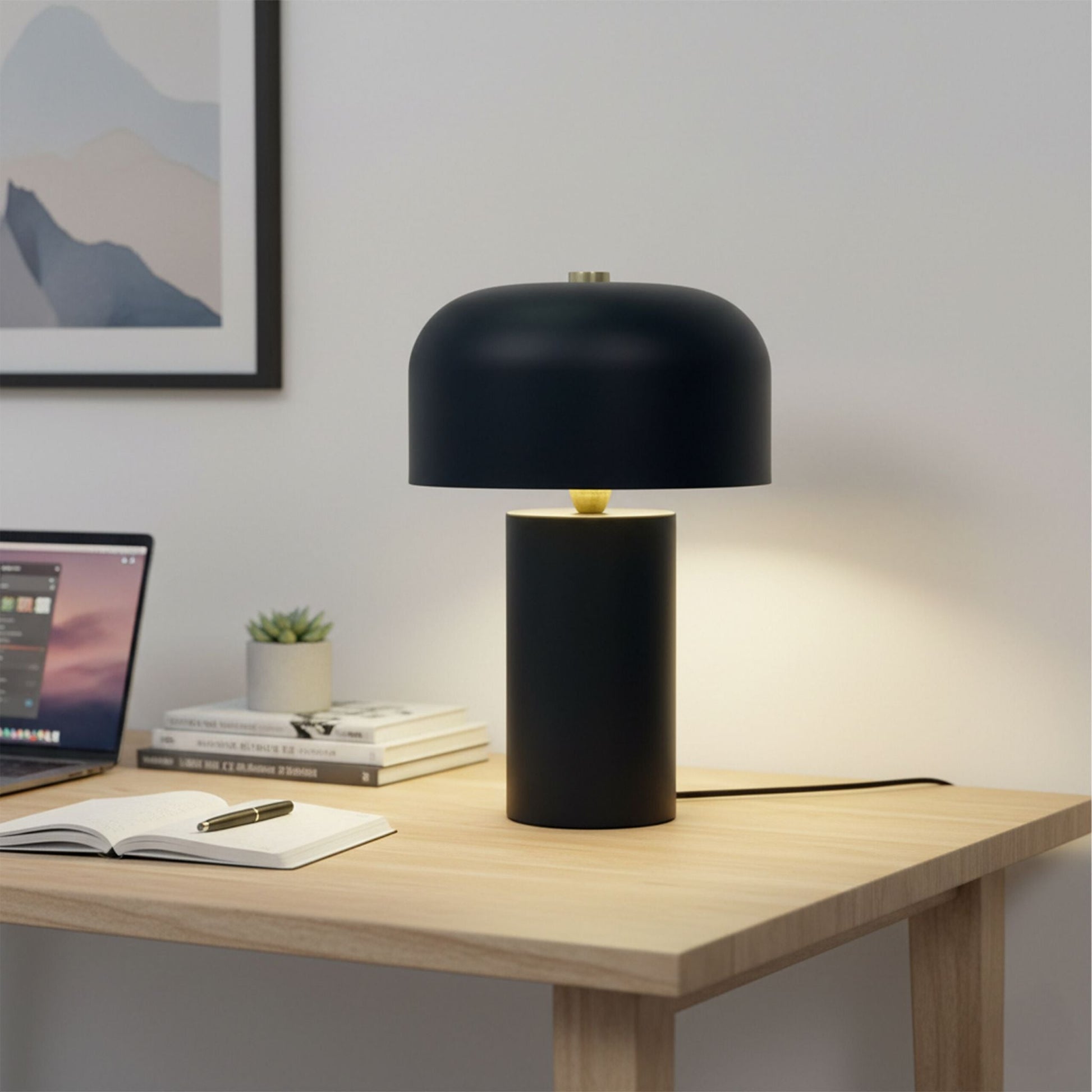 Tischlampe Pilz Schwarz von Relaxdays