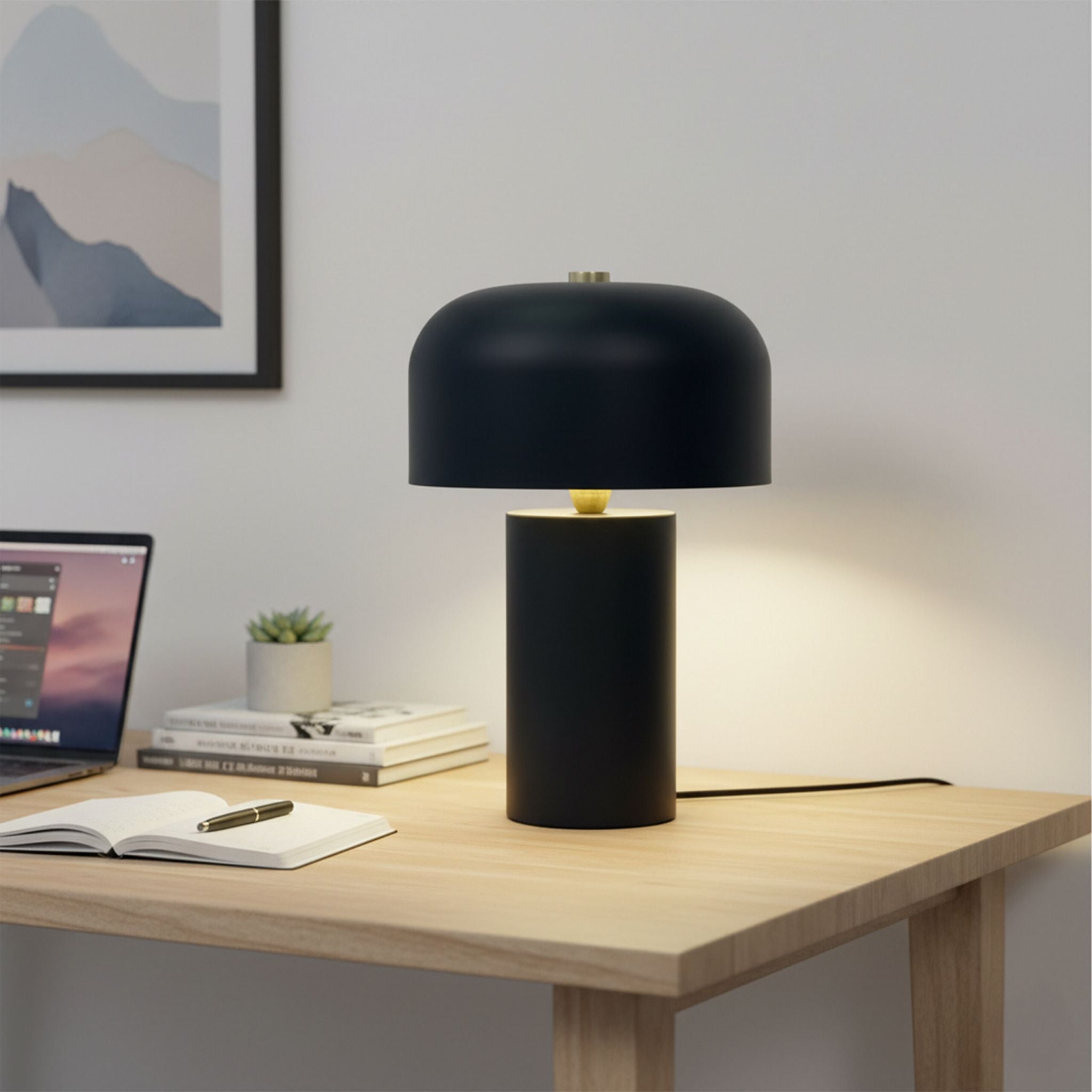 Tischlampe Pilz Schwarz von Relaxdays