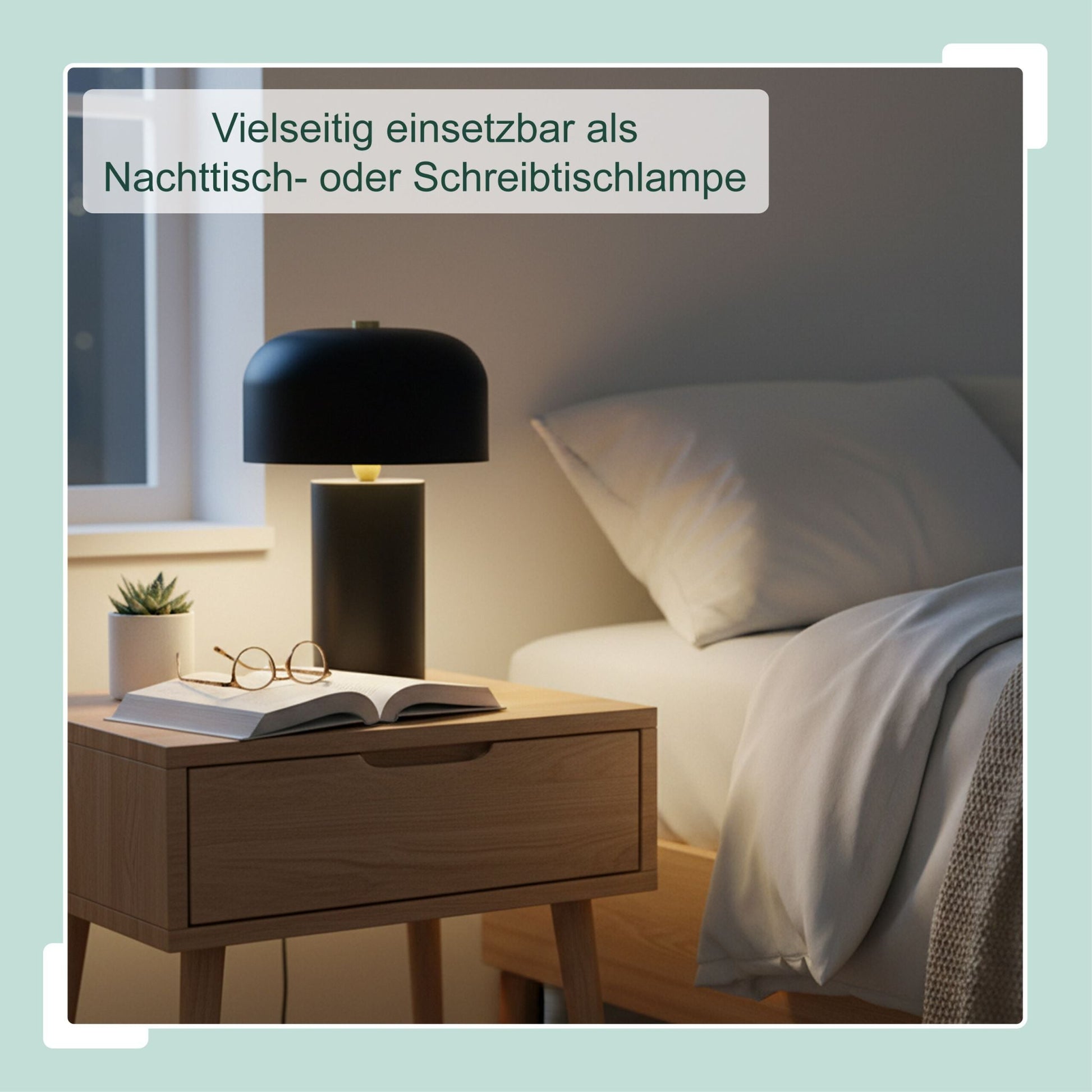 Tischlampe Pilz Schwarz von Relaxdays