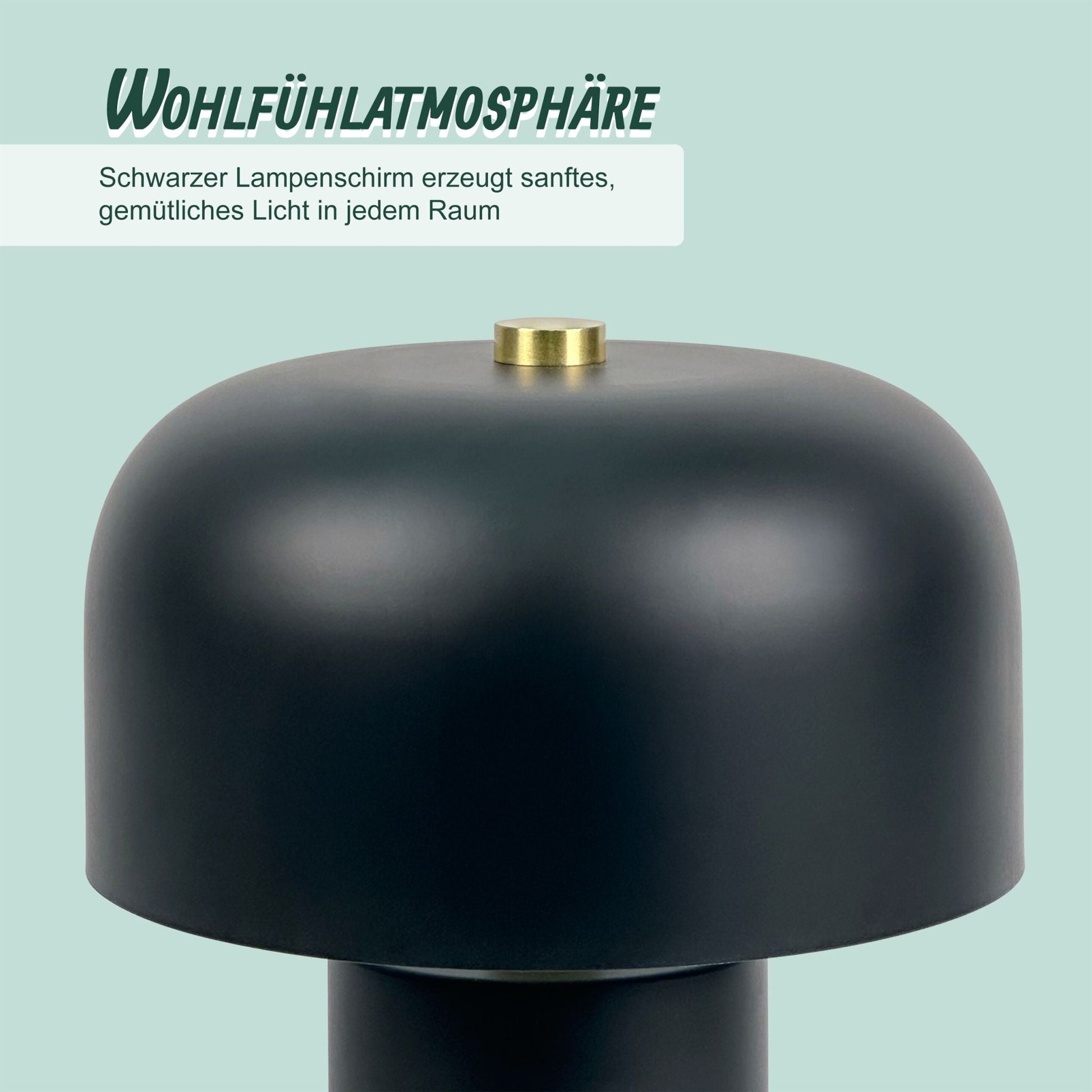 Tischlampe Pilz Schwarz von Relaxdays