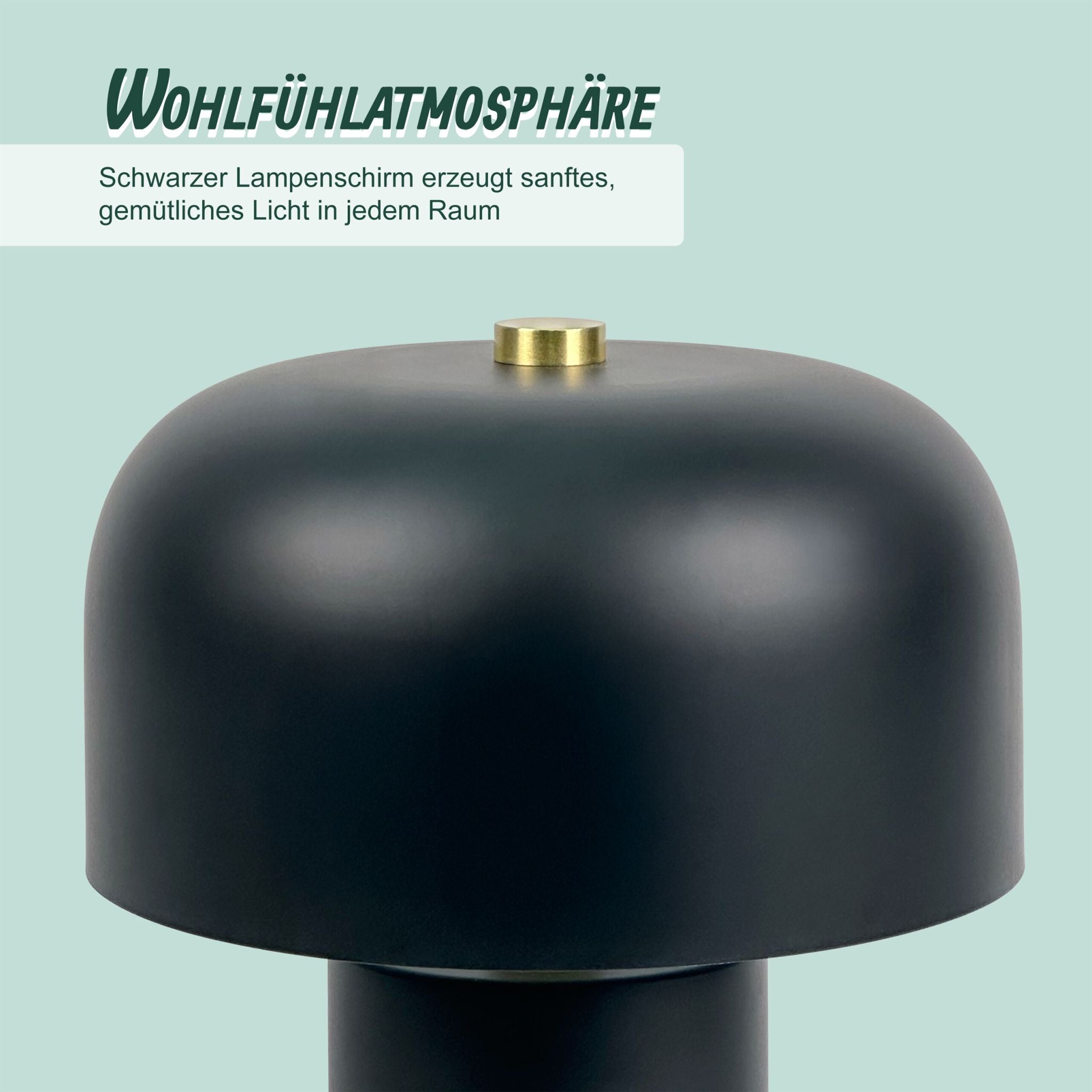 Tischlampe Pilz Schwarz von Relaxdays
