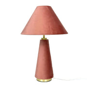 Tischlampe mit Samtschirm Gold-Rosa von Relaxdays