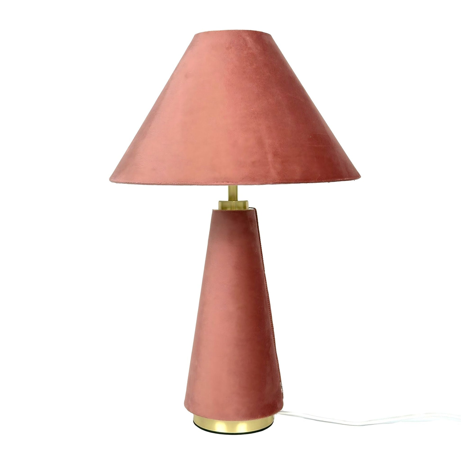 Tischlampe mit Samtschirm Gold-Rosa von Relaxdays