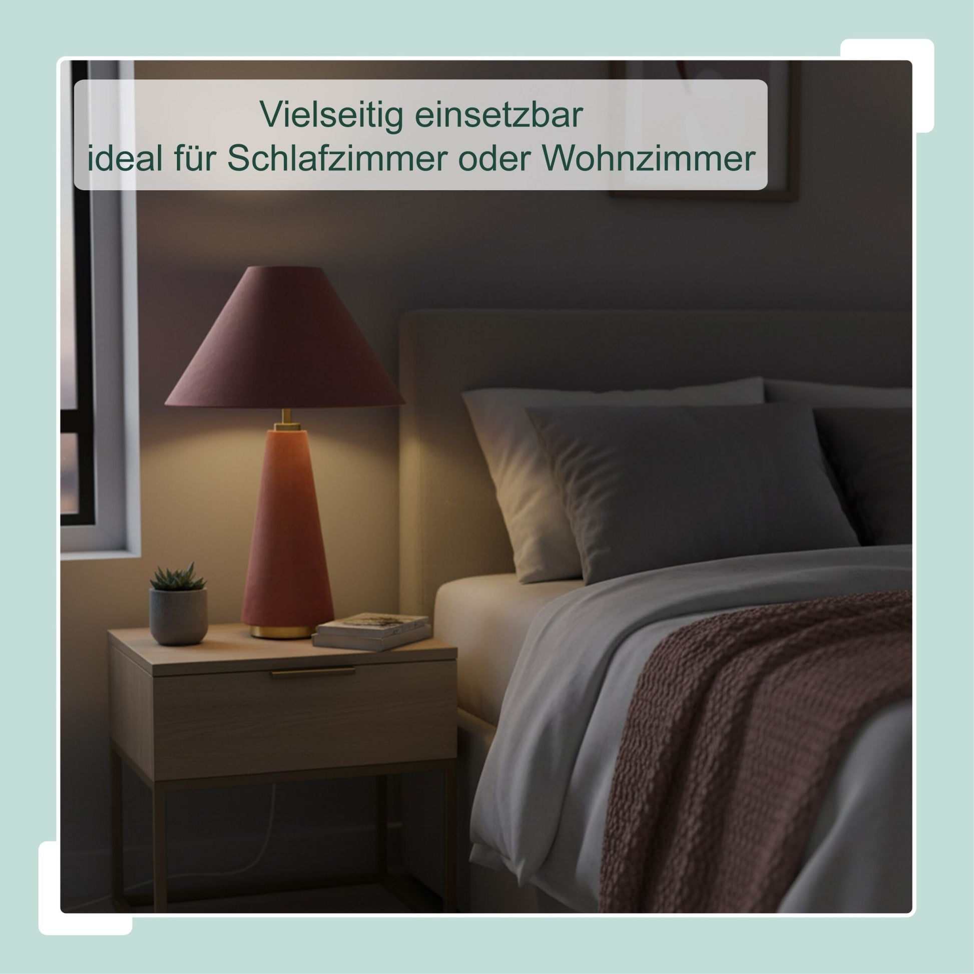 Tischlampe mit Samtschirm Gold-Rosa von Relaxdays