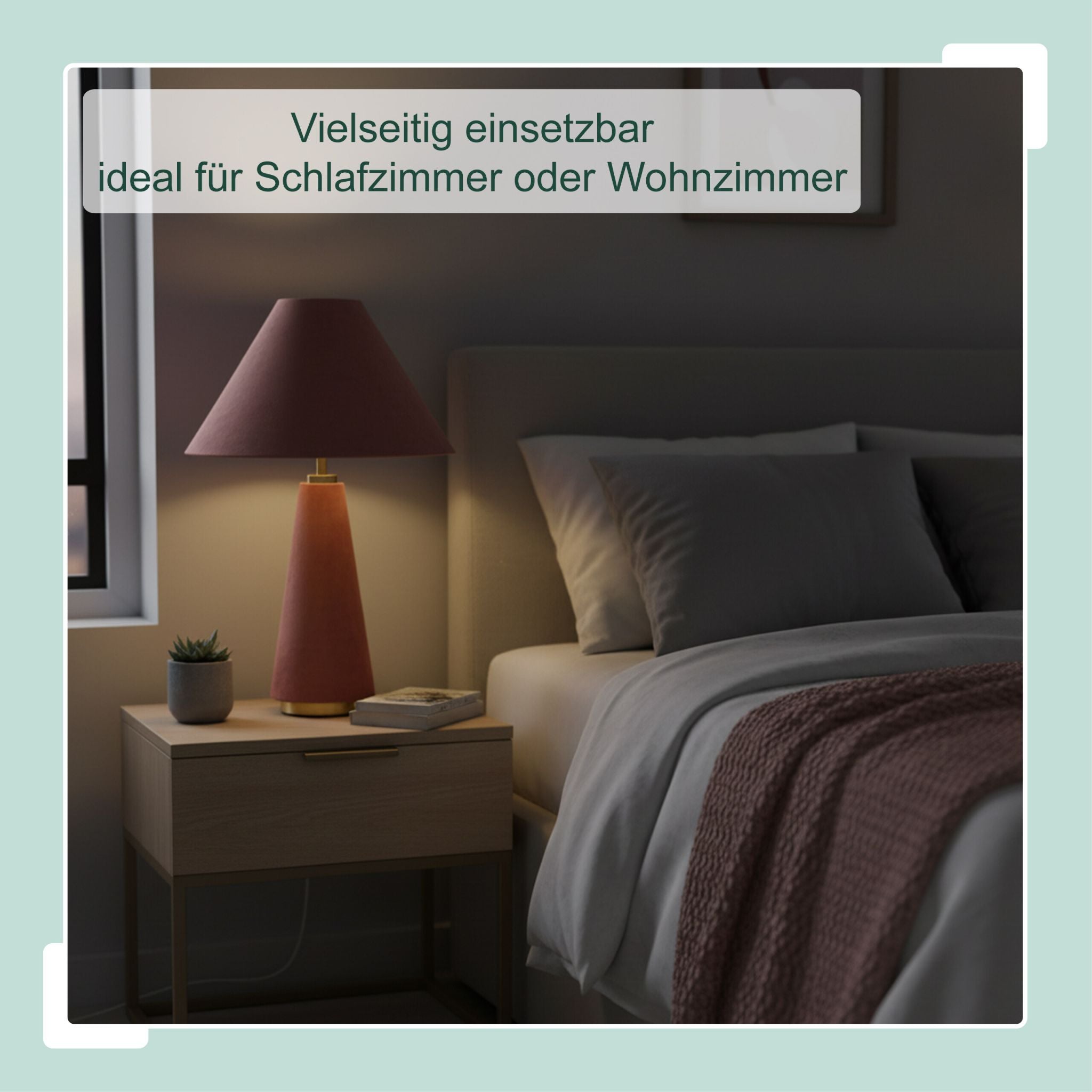Tischlampe mit Samtschirm Gold-Rosa von Relaxdays