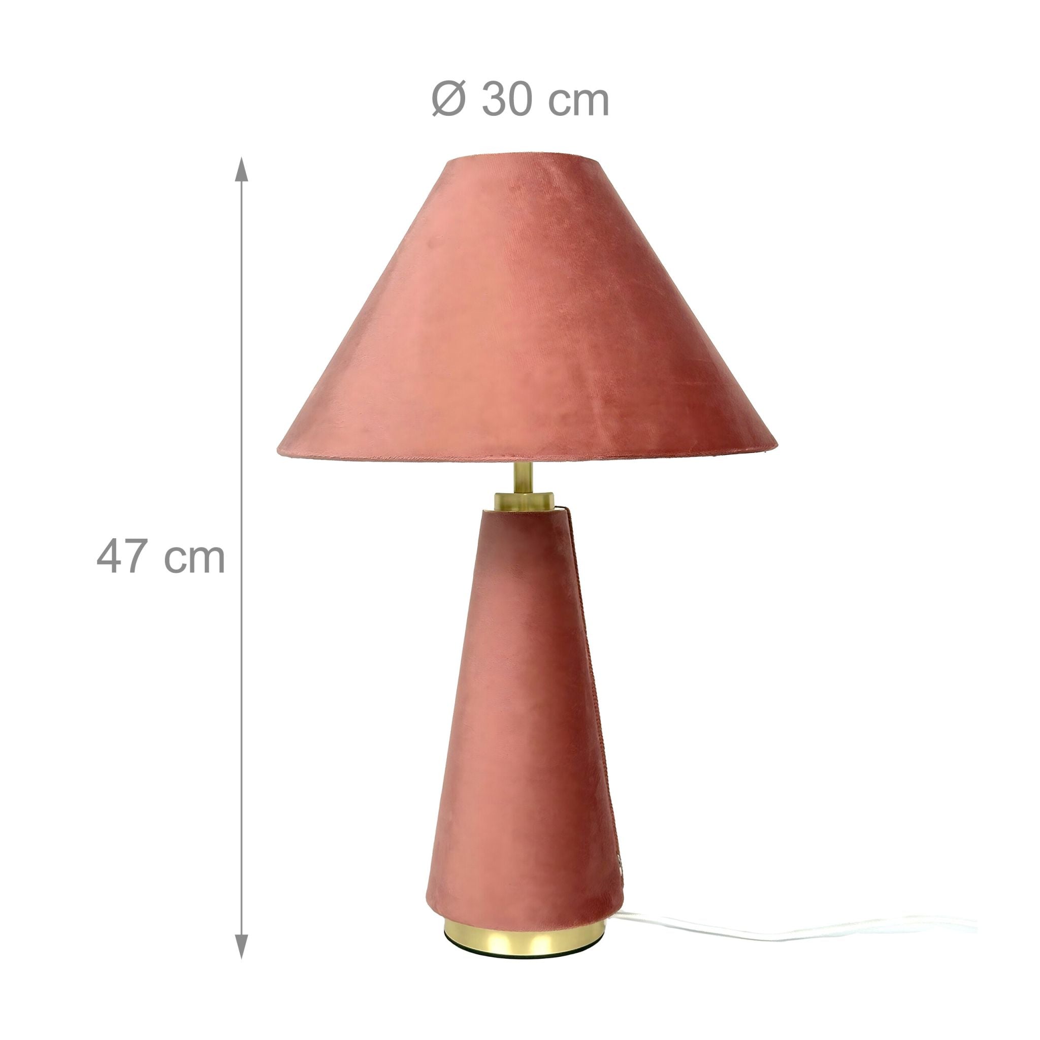 Tischlampe mit Samtschirm Gold-Rosa von Relaxdays