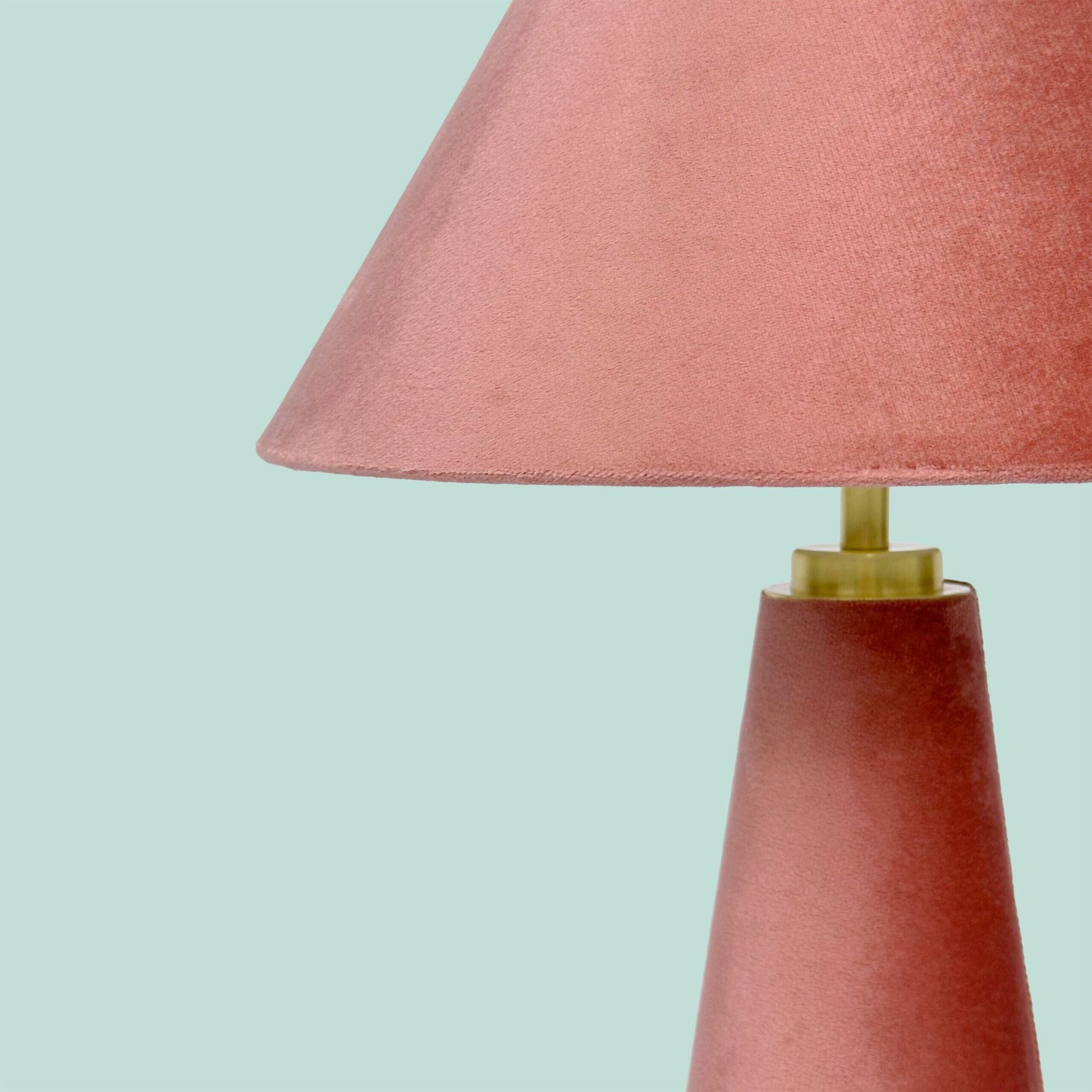 Tischlampe mit Samtschirm Gold-Rosa von Relaxdays