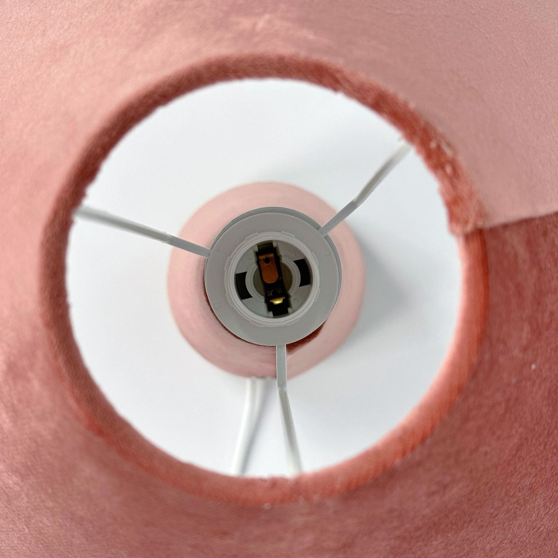 Tischlampe mit Samtschirm Gold-Rosa von Relaxdays