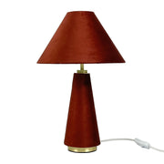 Tischlampe mit Samtschirm Dunkelrot-Gold von Relaxdays