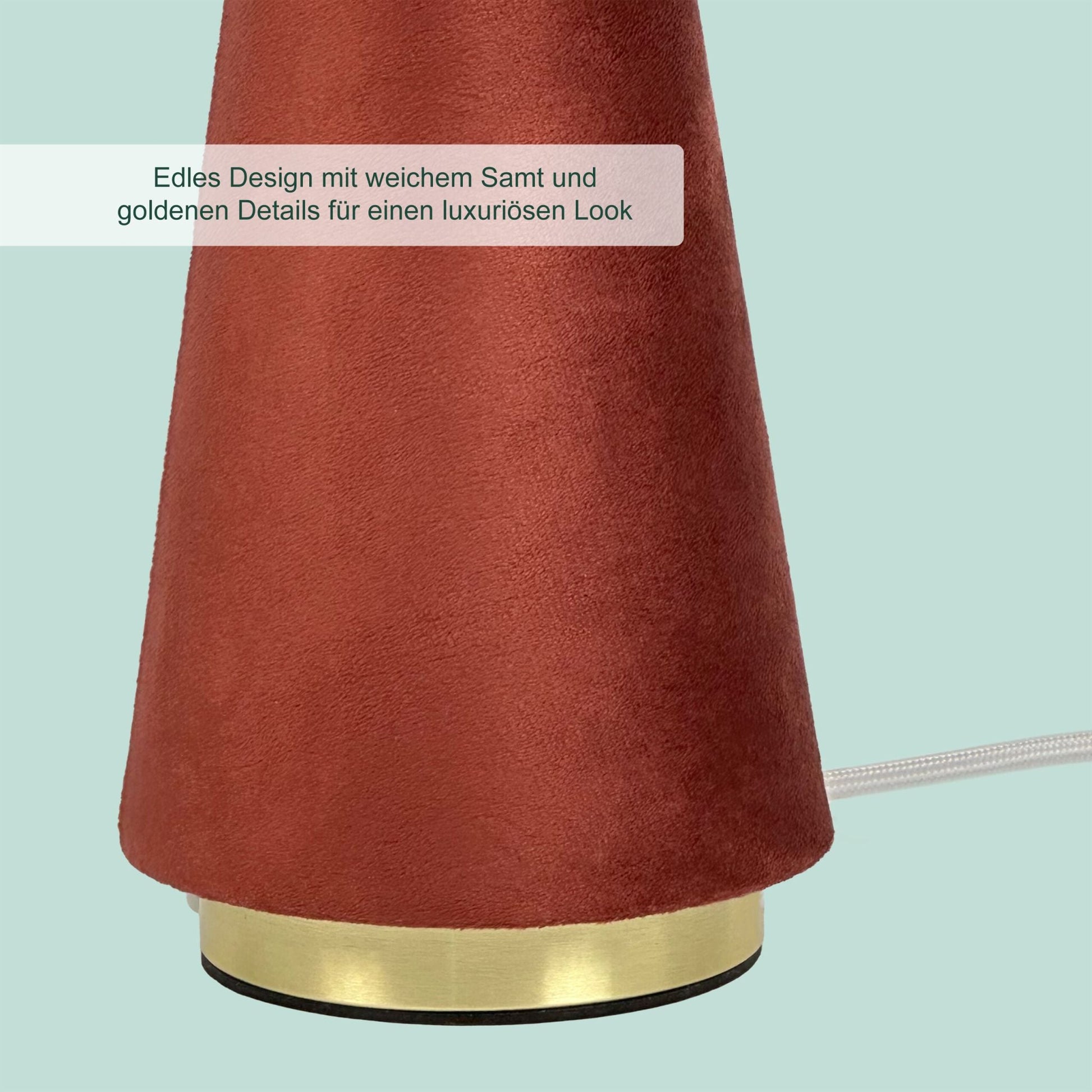 Tischlampe mit Samtschirm Dunkelrot-Gold von Relaxdays
