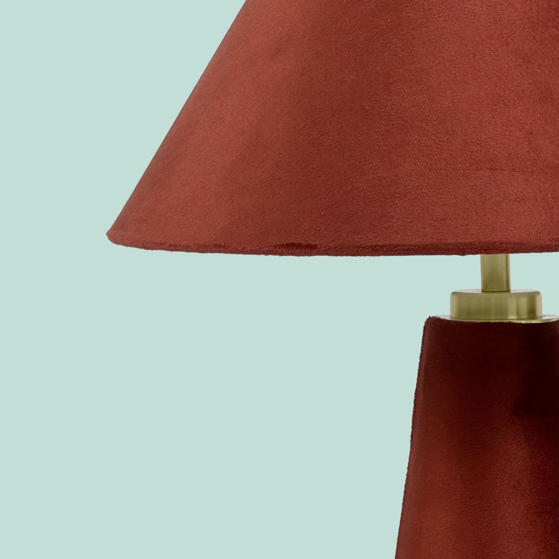 Tischlampe mit Samtschirm Dunkelrot-Gold von Relaxdays