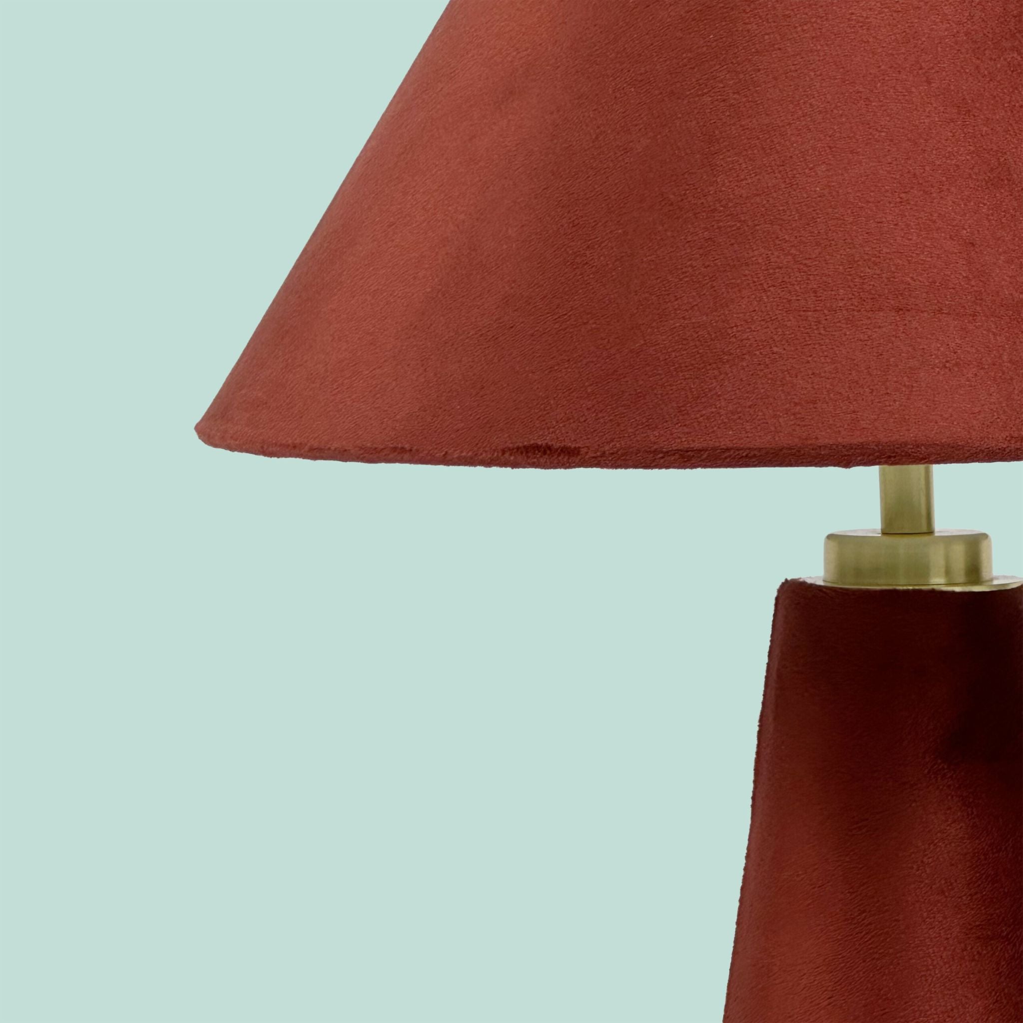 Tischlampe mit Samtschirm Dunkelrot-Gold von Relaxdays