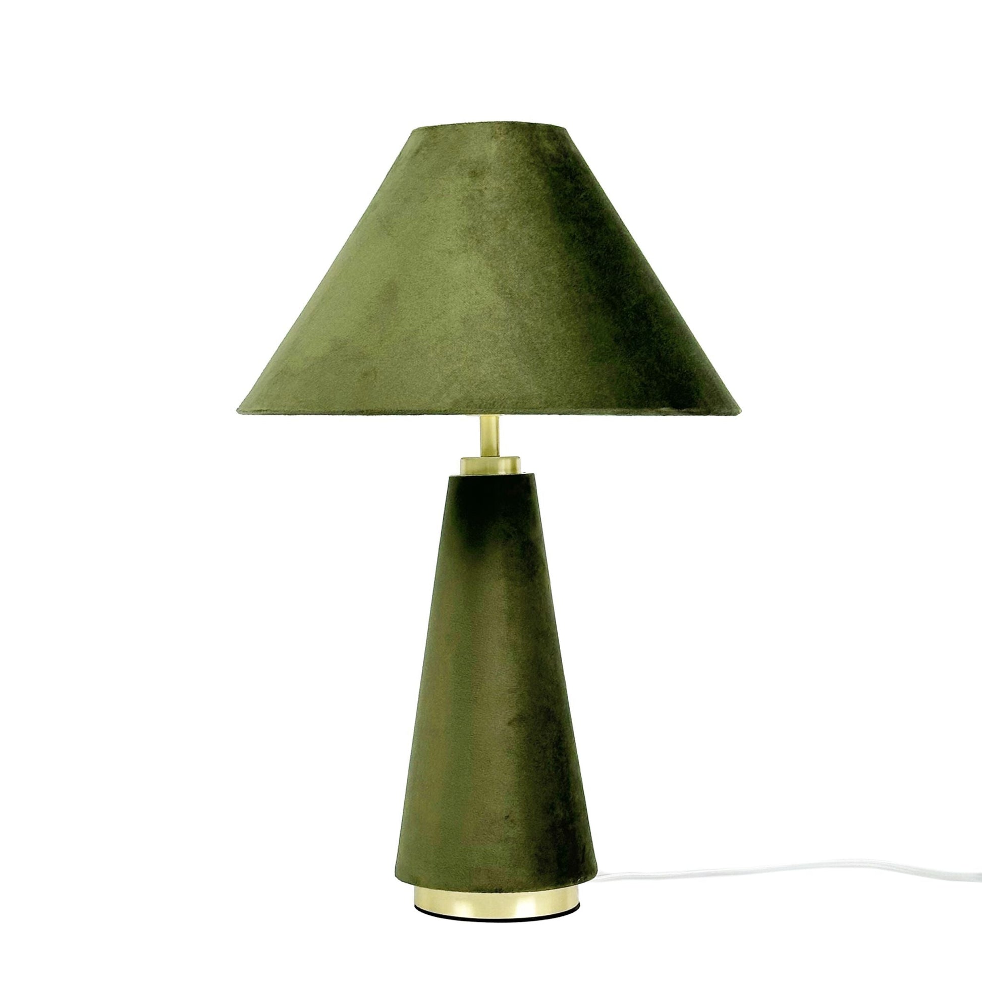 Tischlampe mit Samtschirm Gold-Grün von Relaxdays