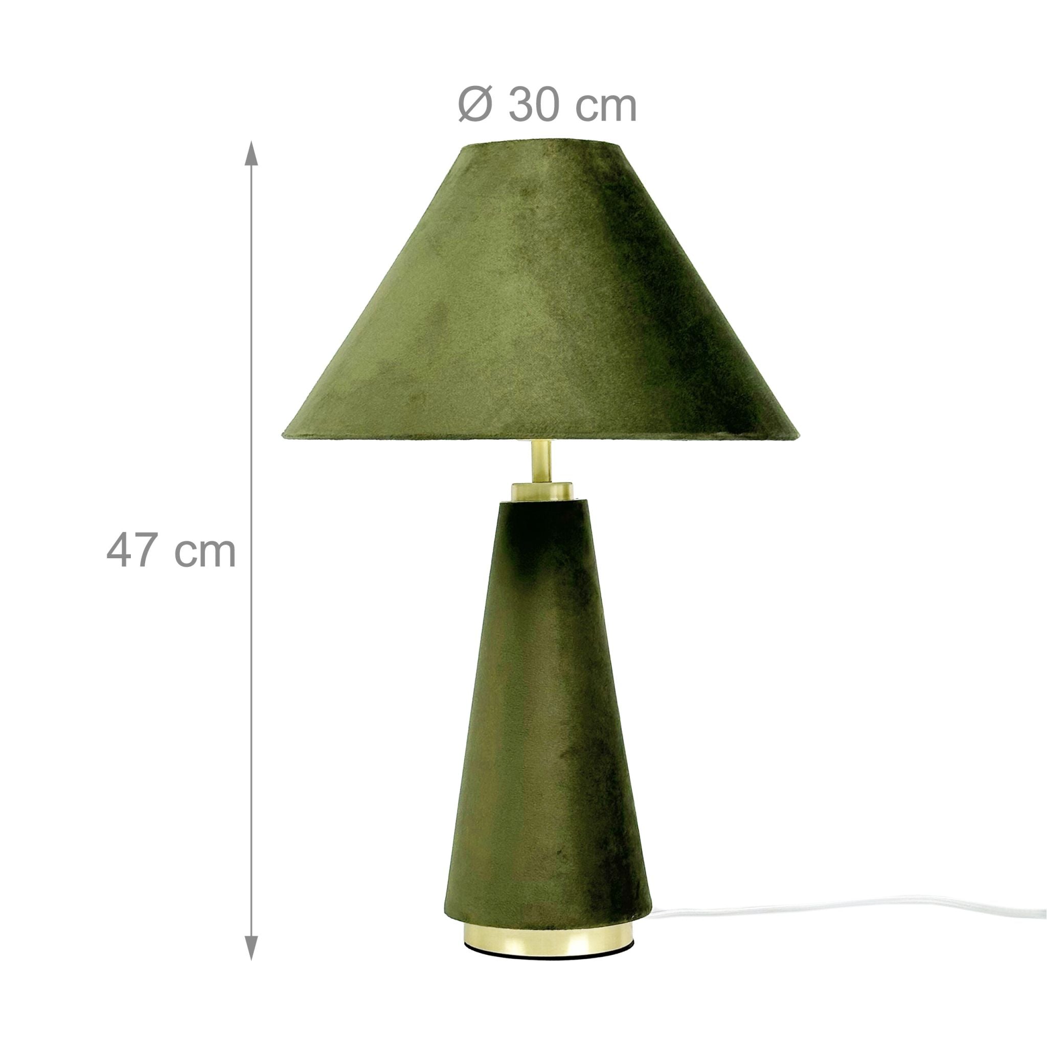 Tischlampe mit Samtschirm Gold-Grün von Relaxdays