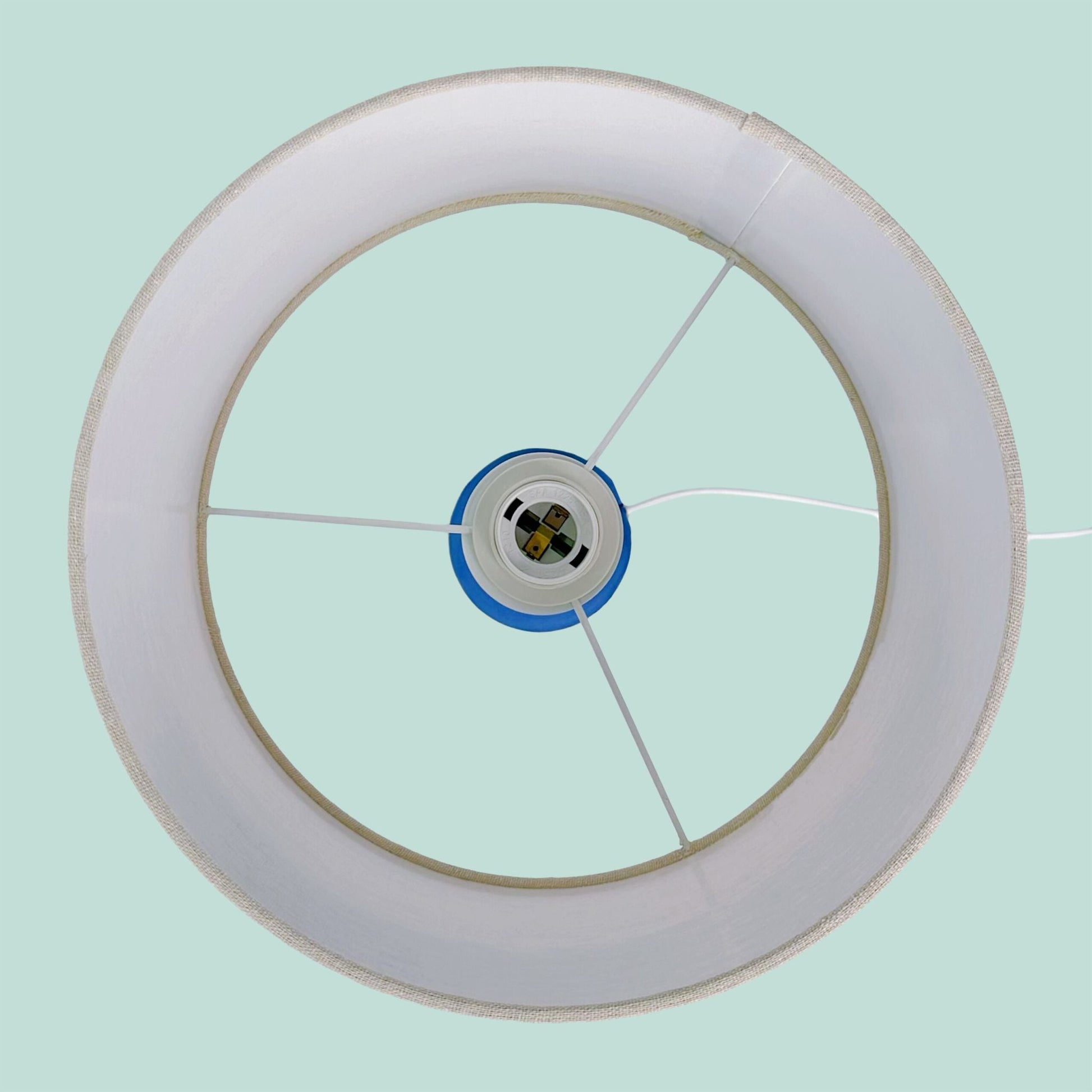 Tischlampe Samt & Leinen Beige-Blau-Gold von Relaxdays