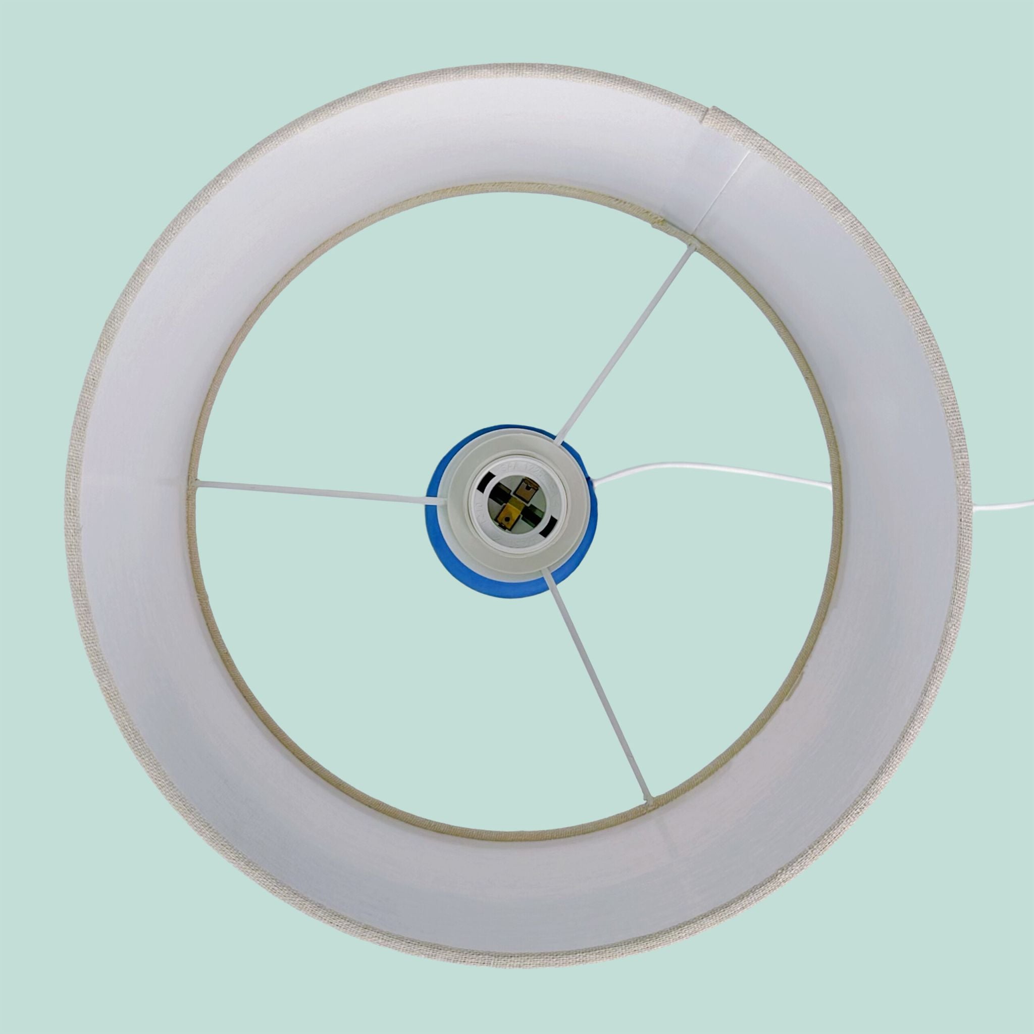 Tischlampe Samt & Leinen Beige-Blau-Gold von Relaxdays