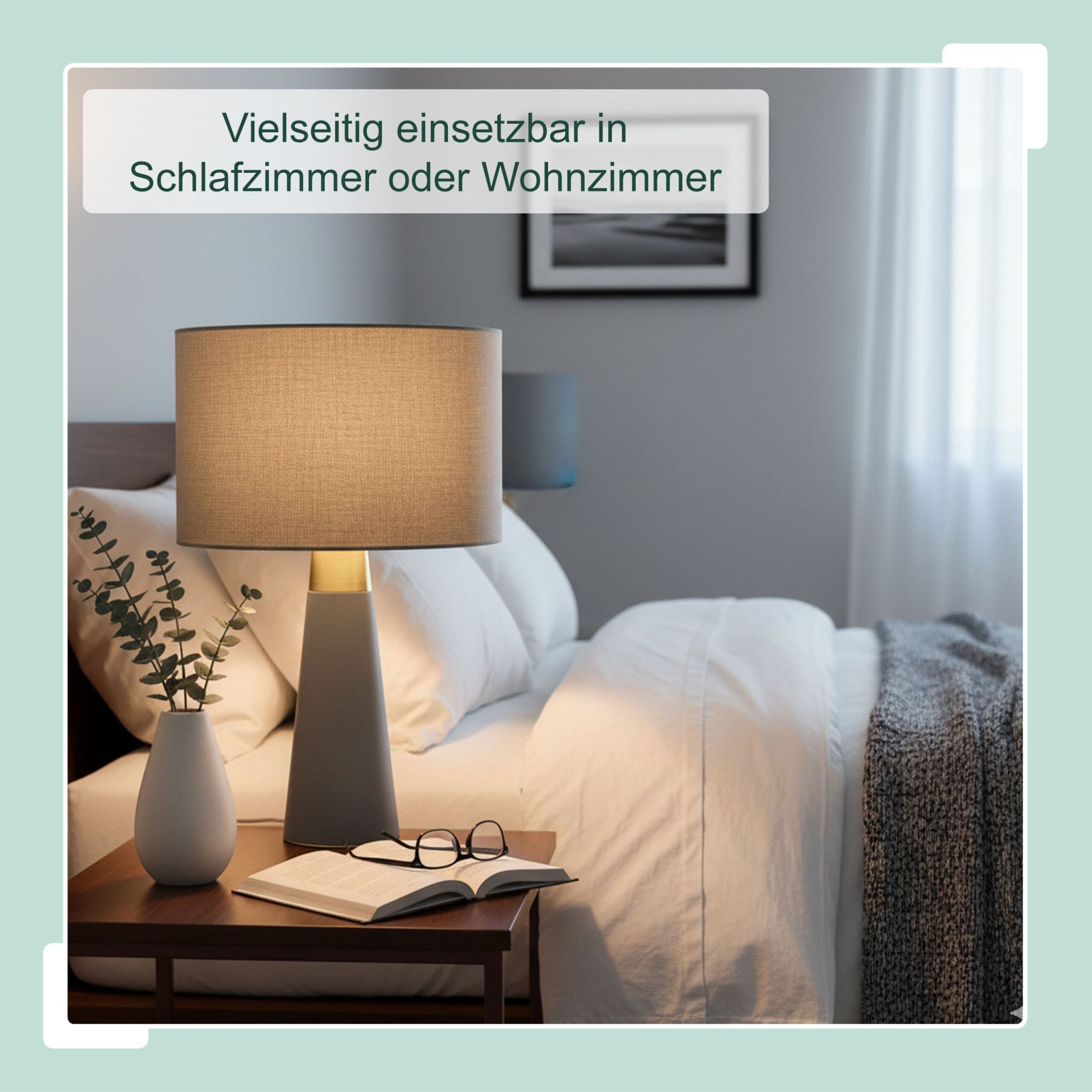 Tischlampe Samt & Leinen Gold-Grau von Relaxdays