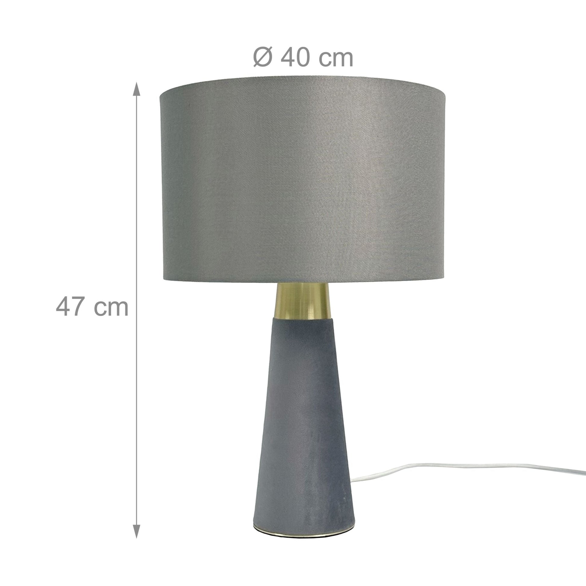 Tischlampe Samt & Leinen Gold-Grau von Relaxdays
