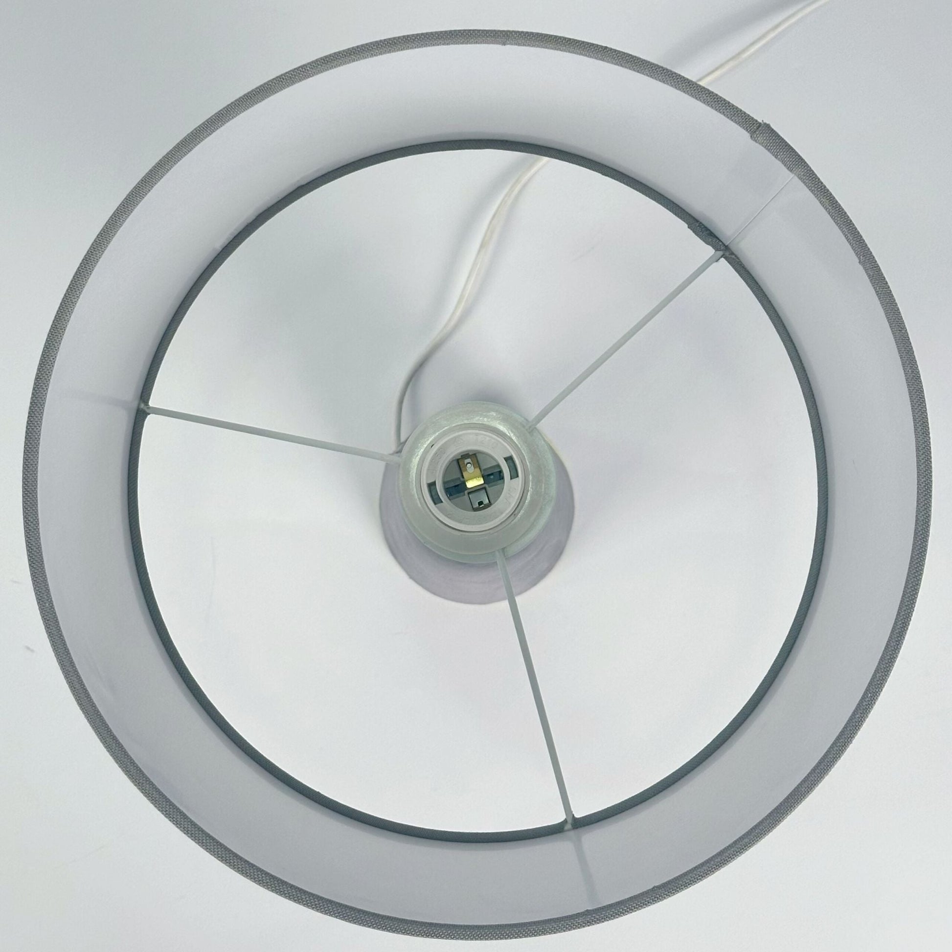 Tischlampe Samt & Leinen Gold-Grau von Relaxdays