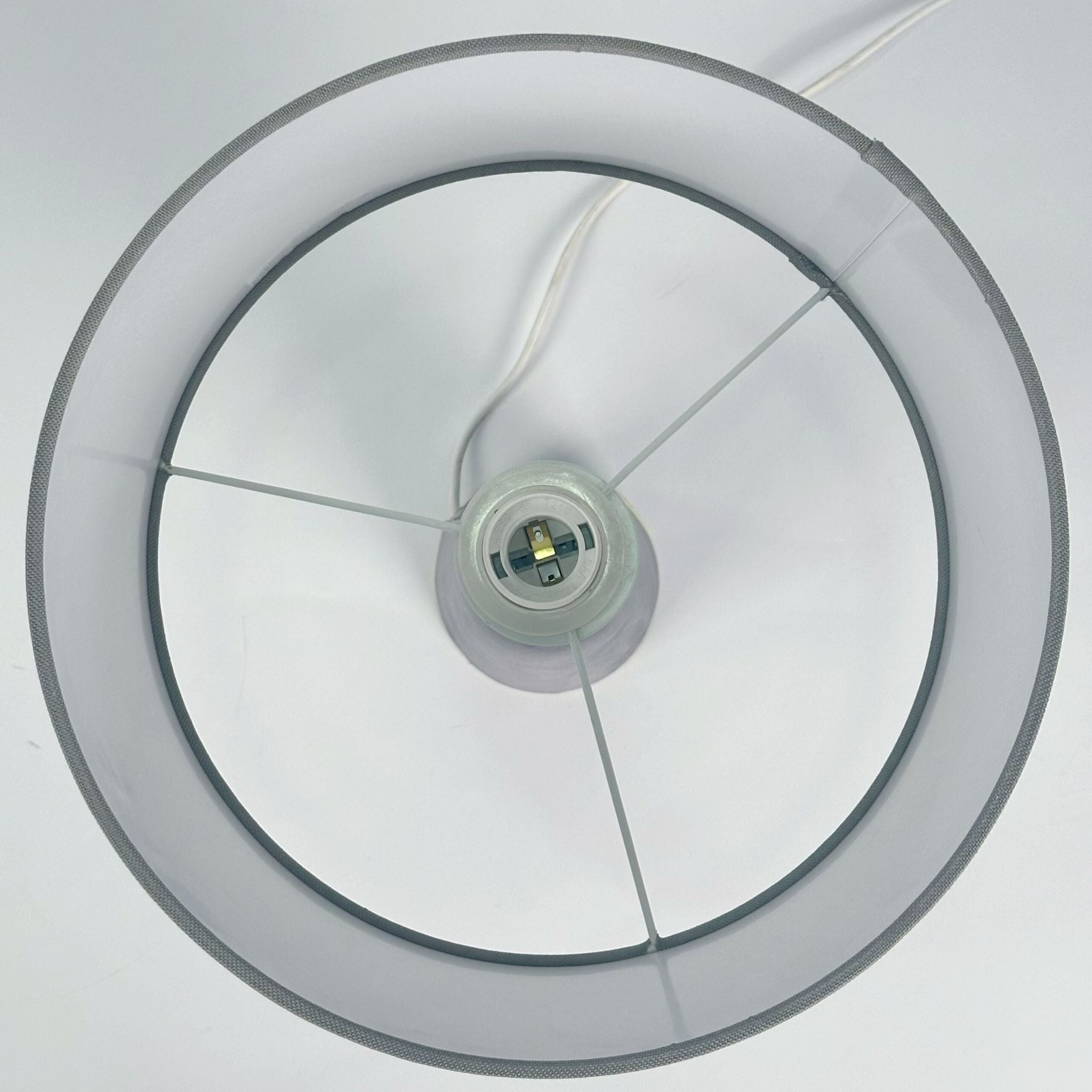 Tischlampe Samt & Leinen Gold-Grau von Relaxdays