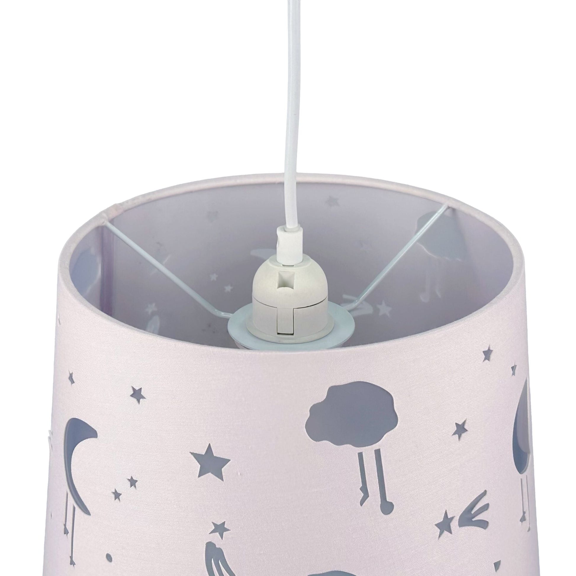 Hängelampe Kinderzimmer Abendhimmel Weiss-Rosa von Relaxdays