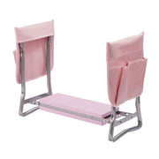 Kniebank Gartenarbeit mit Taschen Rosa-Silber von Relaxdays