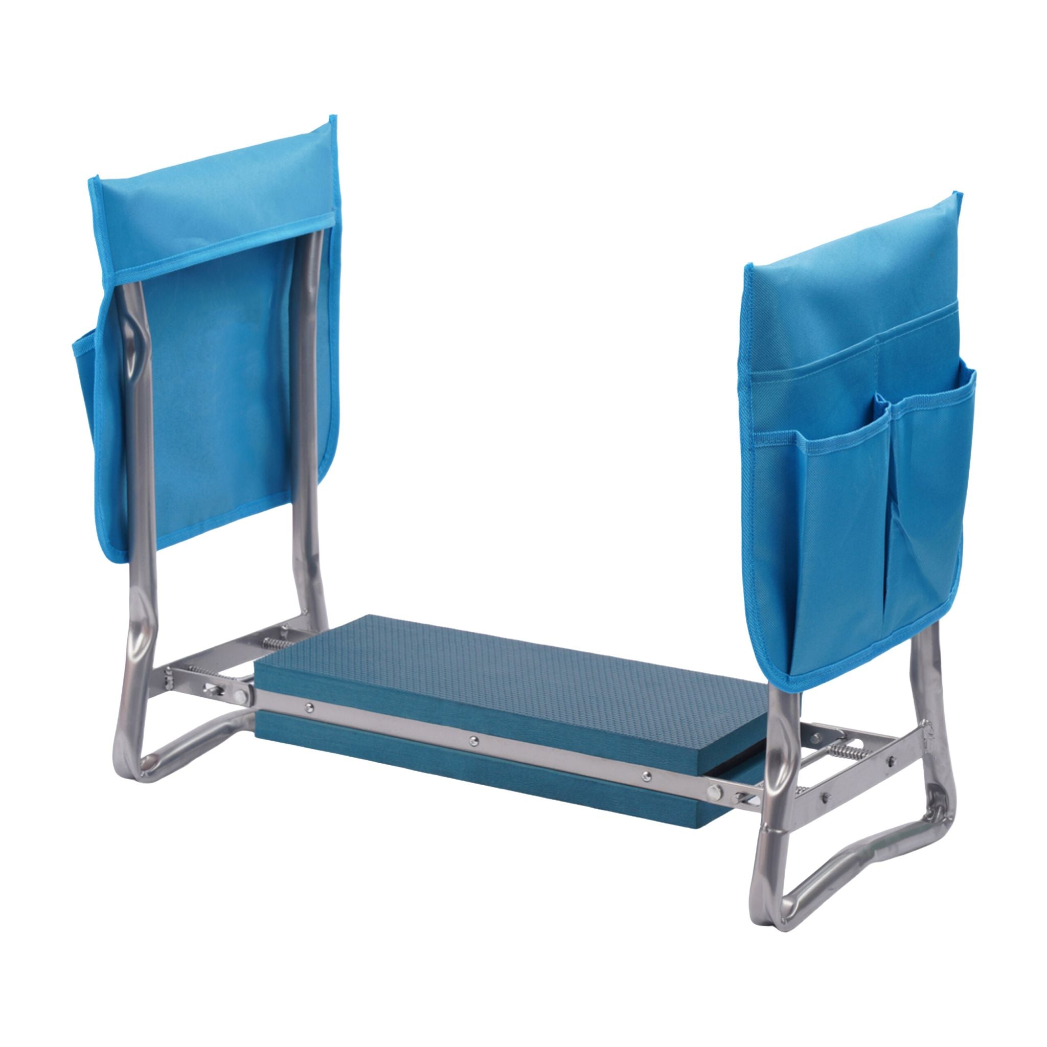 Kniebank Gartenarbeit mit Taschen Blau-Silber von Relaxdays