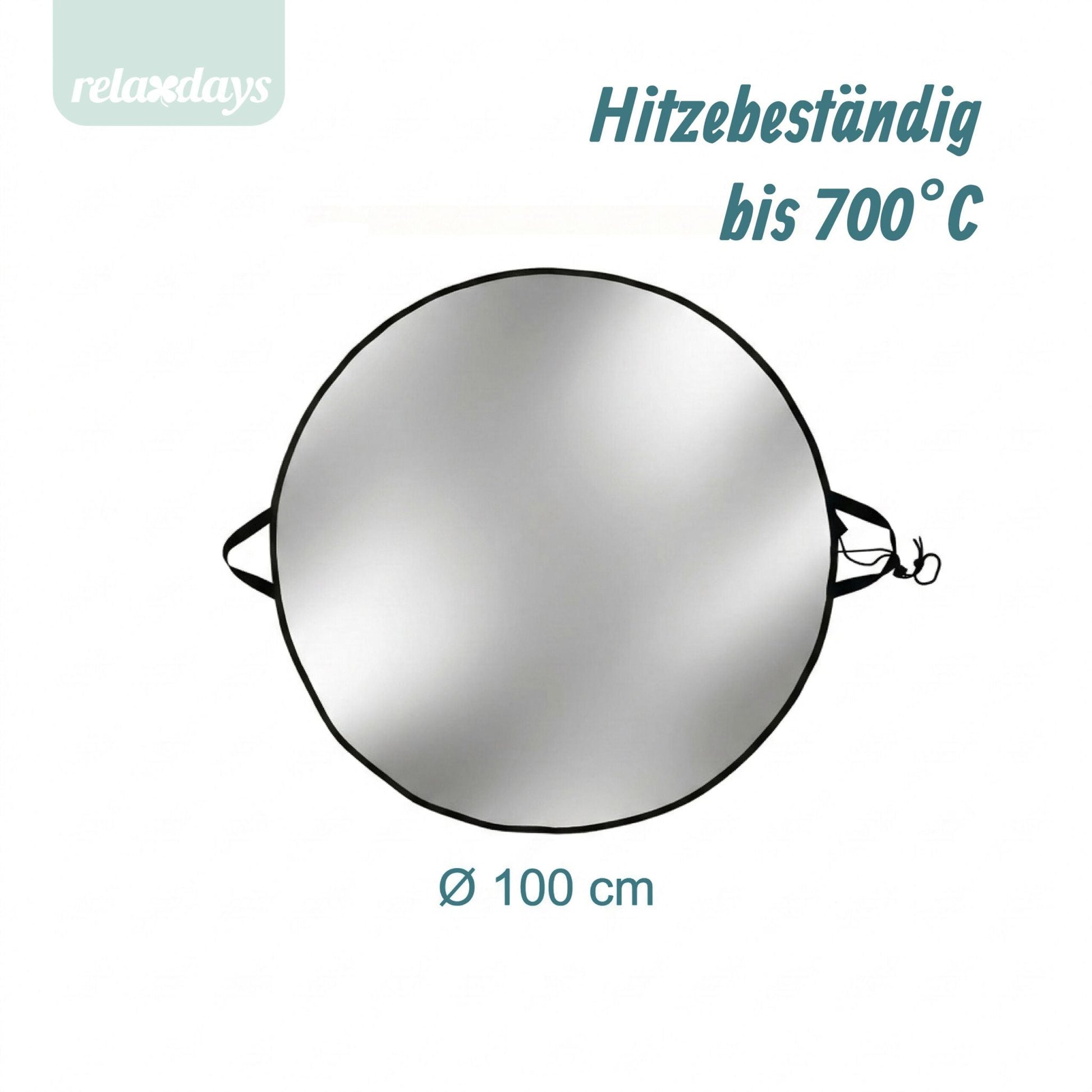 Feuerfeste Unterlage Grill & Feuerschale Schwarz-Silber von Relaxdays