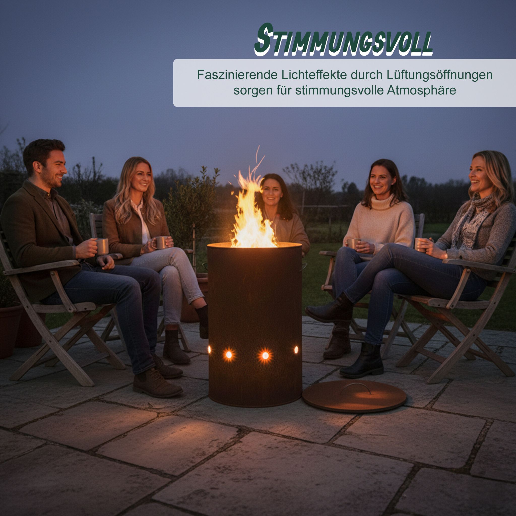 Feuertonne Cortenstahl Braun von Relaxdays