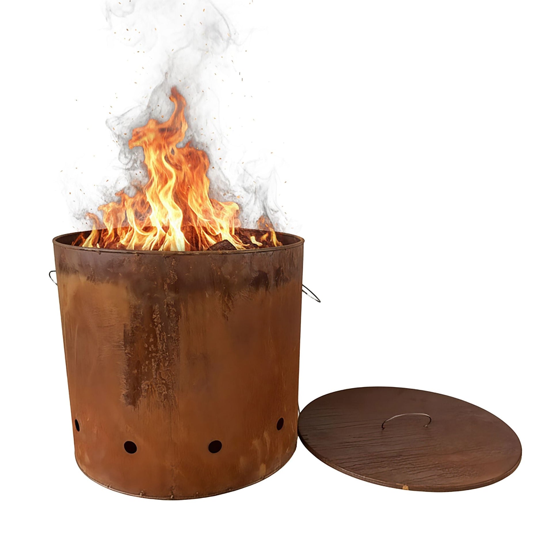 Feuertonne Cortenstahl Braun von Relaxdays