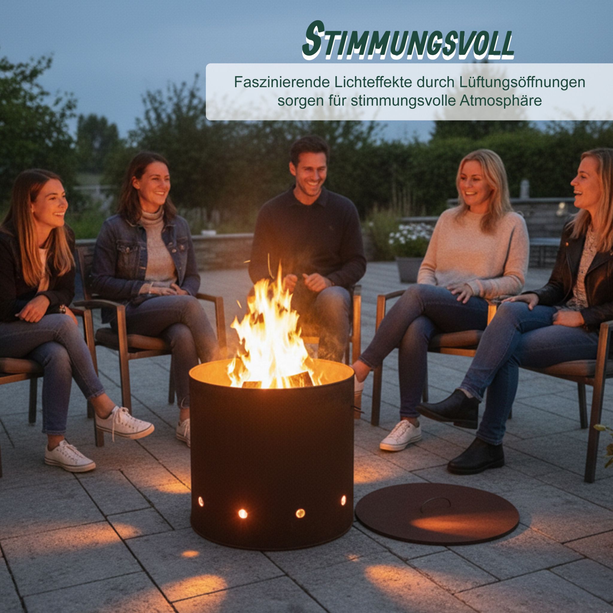 Feuertonne Cortenstahl Braun von Relaxdays