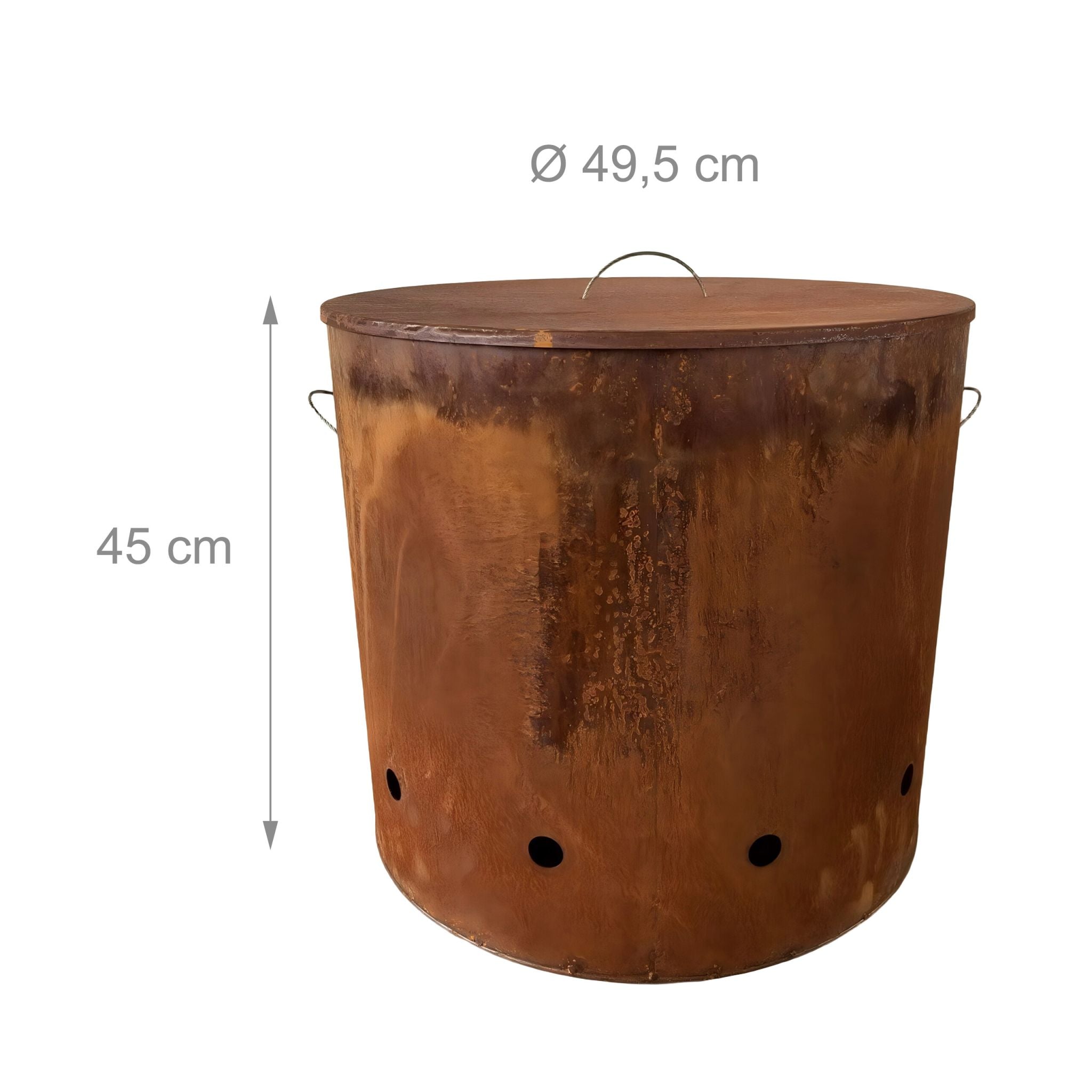 Feuertonne Cortenstahl Braun von Relaxdays