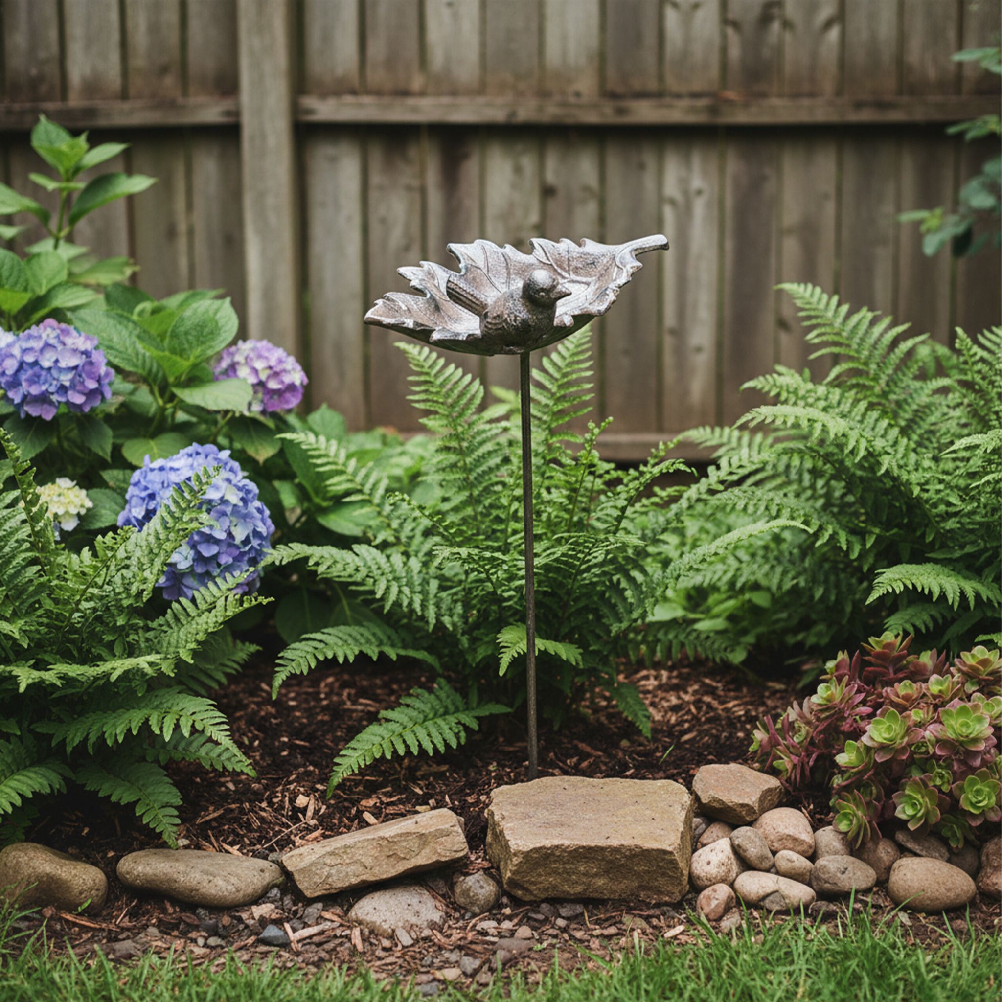 Stehende Vogeltränke Gusseisen Dunkelbraun von Relaxdays